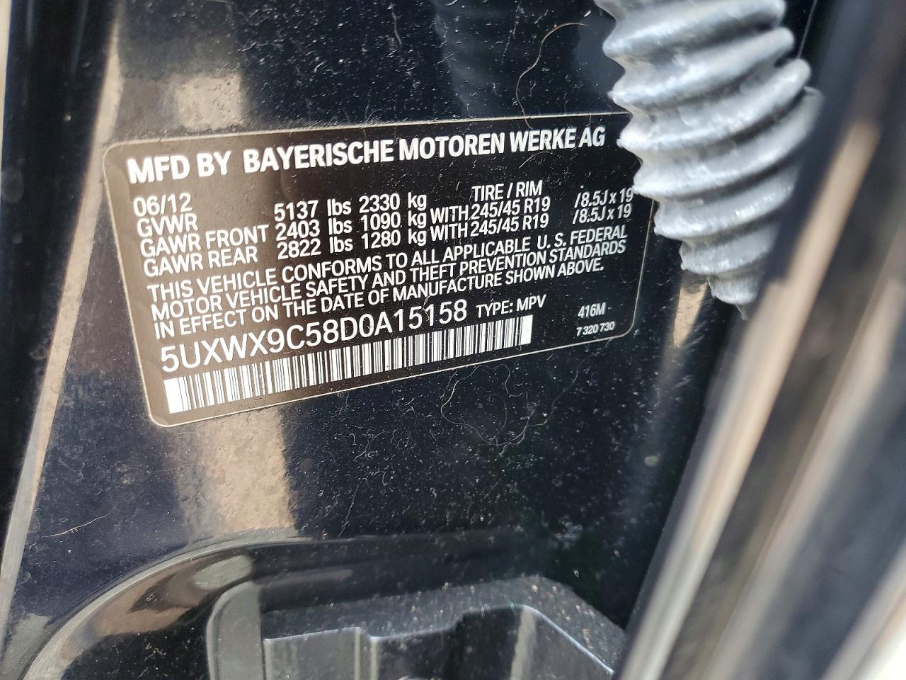 2013 Bmw X3 Xdrive28i Black vin: 5UXWX9C58D0A15158
