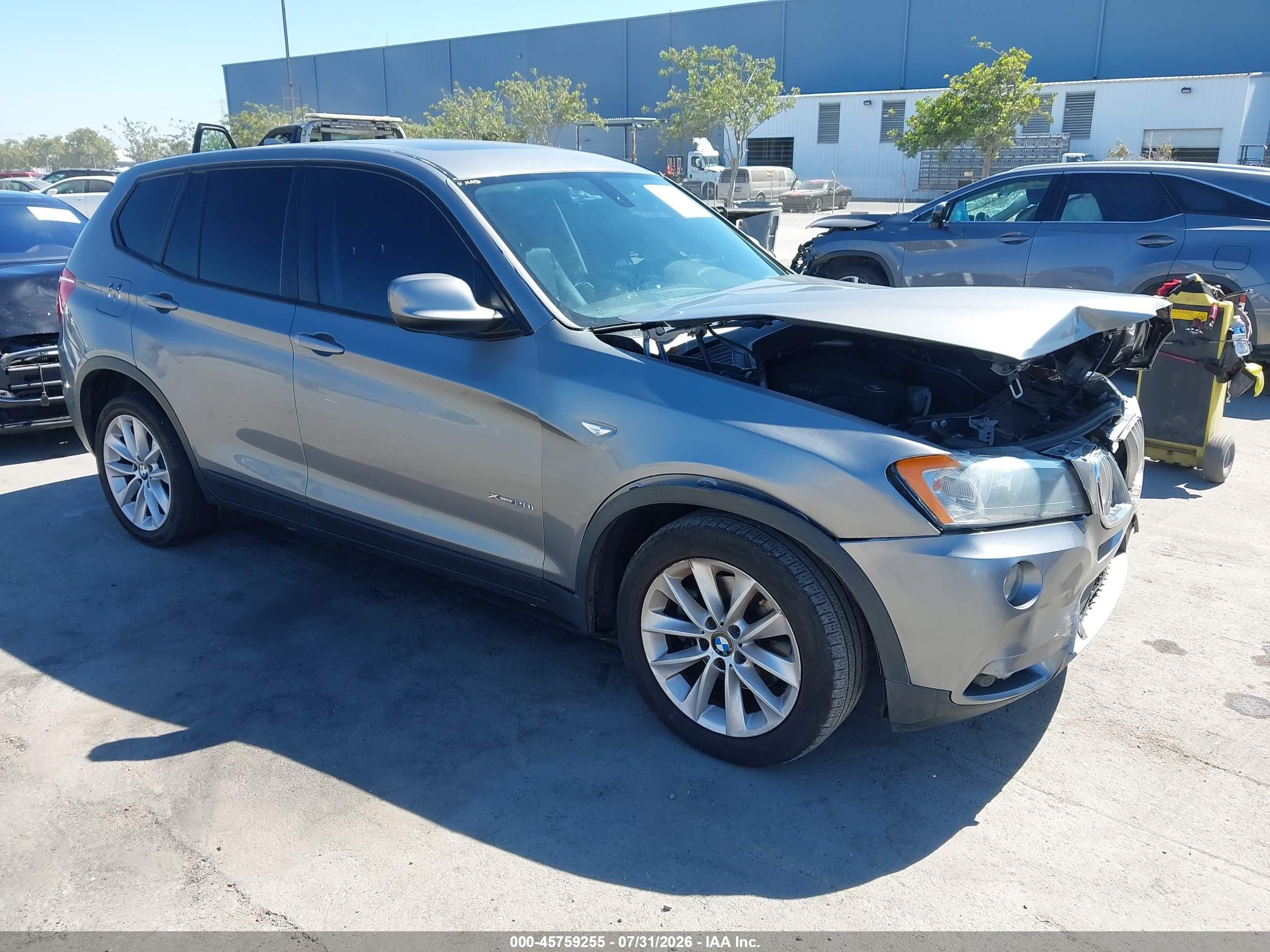 2013 Bmw X3 Xdrive28i Gray vin: 5UXWX9C58D0A17072