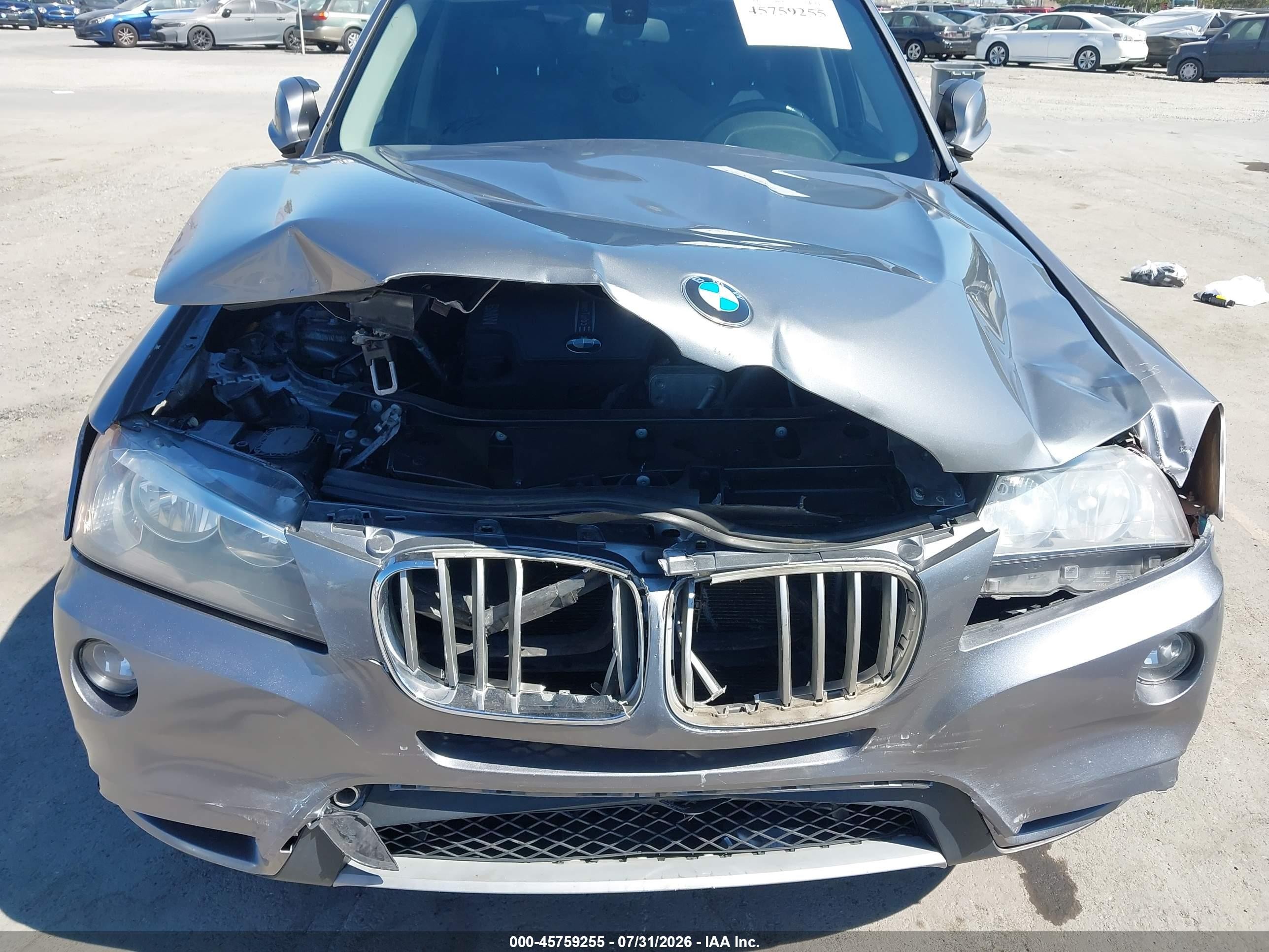 2013 Bmw X3 Xdrive28i Gray vin: 5UXWX9C58D0A17072