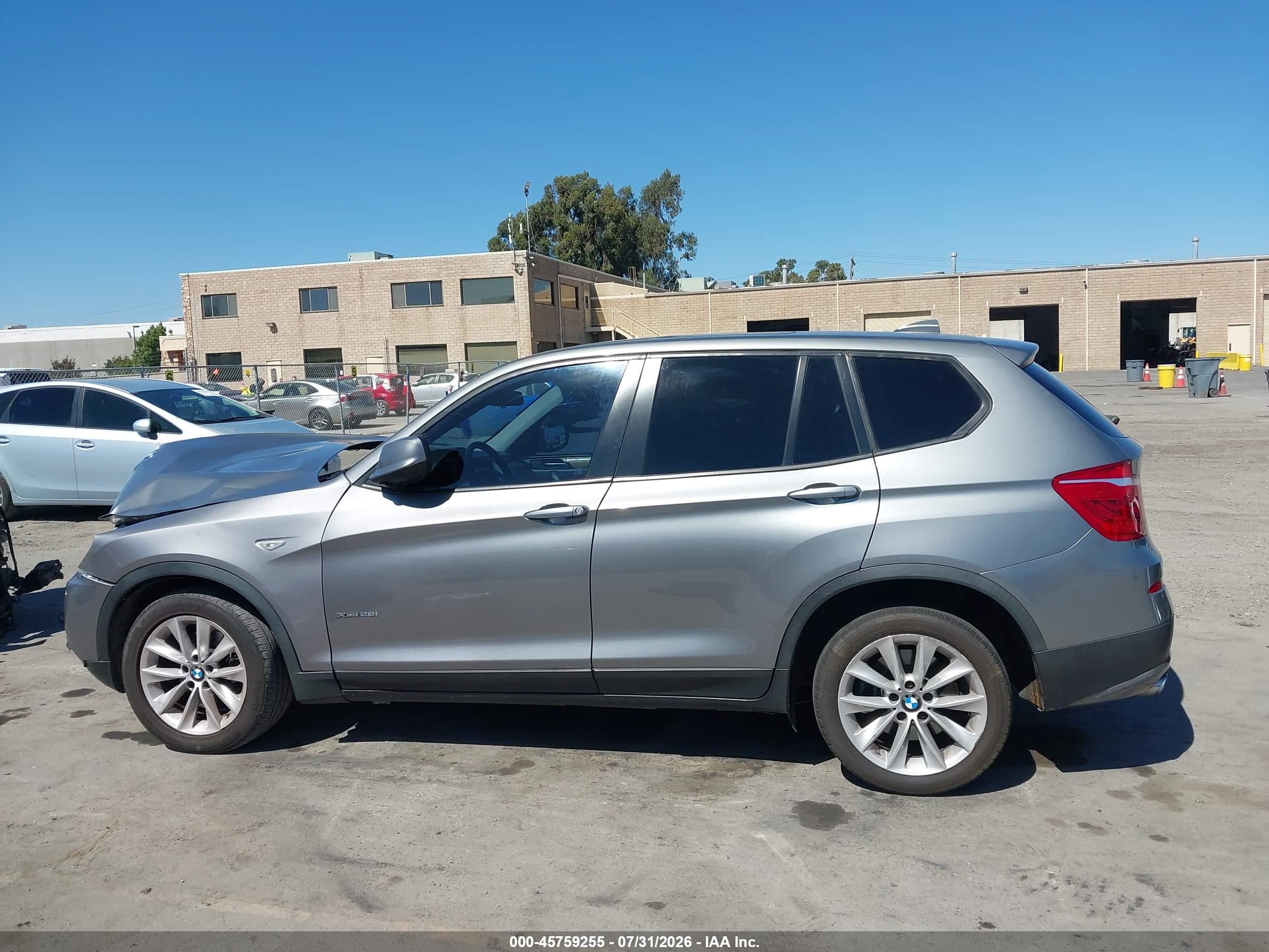 2013 Bmw X3 Xdrive28i Gray vin: 5UXWX9C58D0A17072