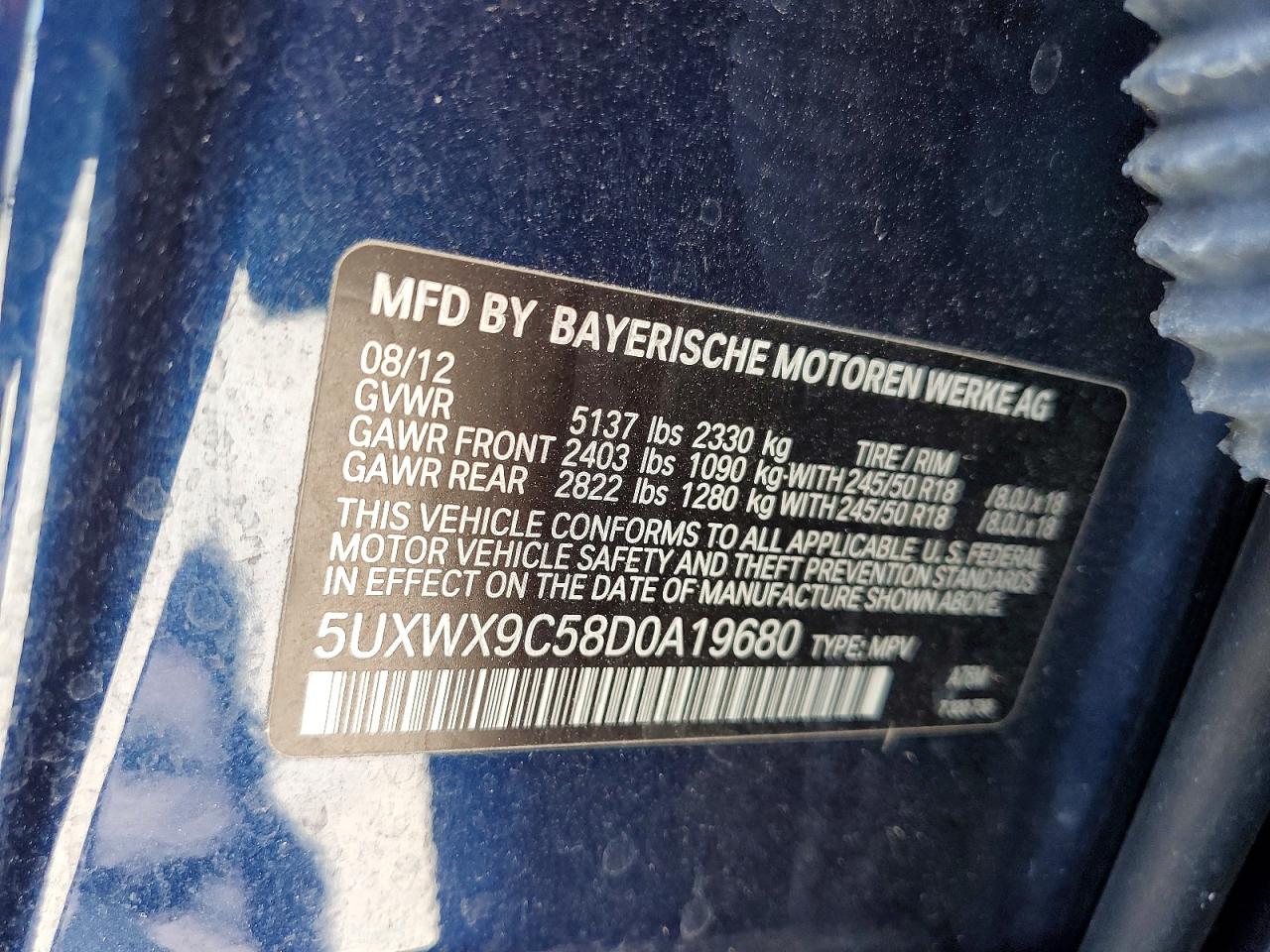 2013 Bmw X3 Xdrive28i Blue vin: 5UXWX9C58D0A19680