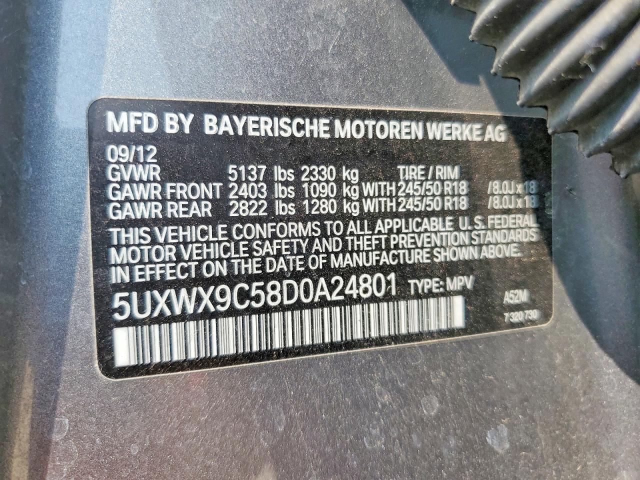 2013 Bmw X3 Xdrive28i Gray vin: 5UXWX9C58D0A24801