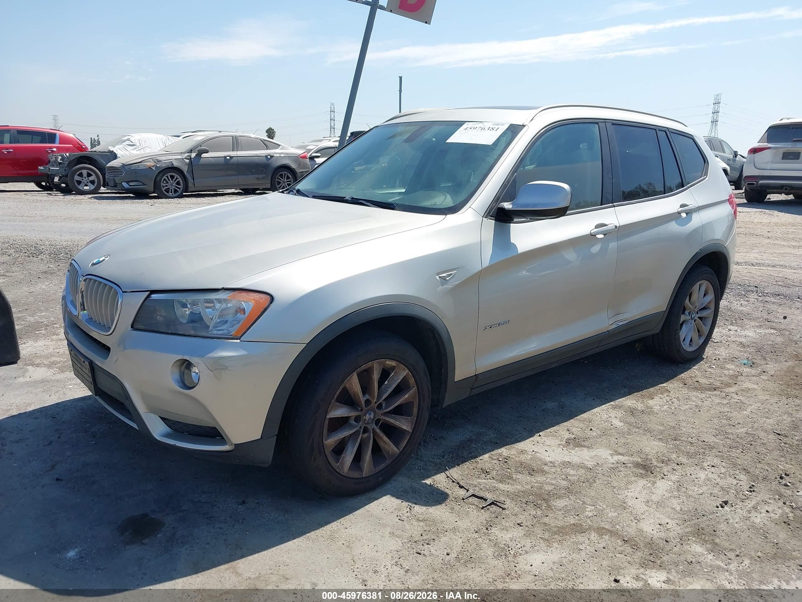 2013 Bmw X3 Xdrive28i Silver vin: 5UXWX9C58D0A26791