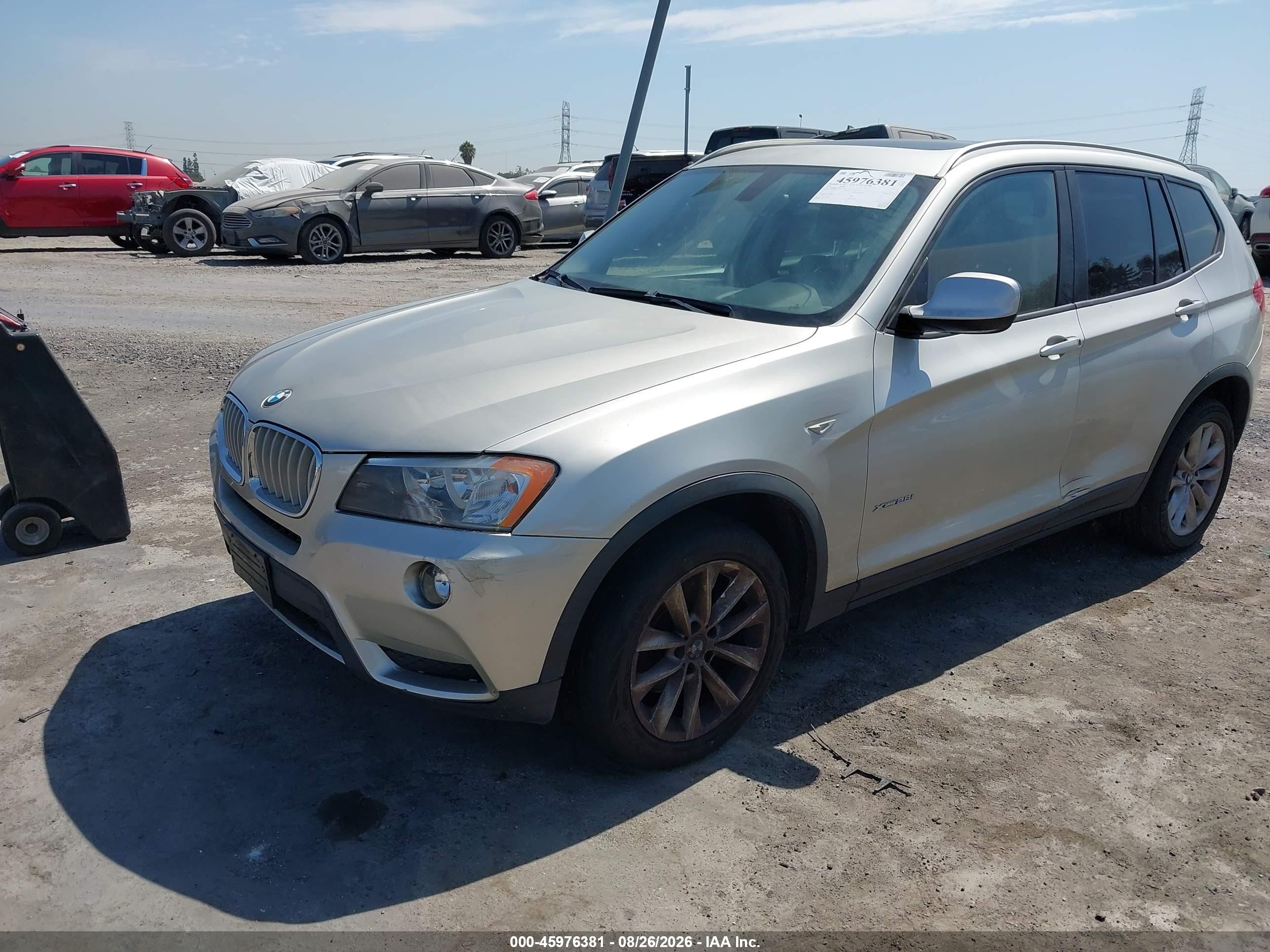 2013 Bmw X3 Xdrive28i Silver vin: 5UXWX9C58D0A26791