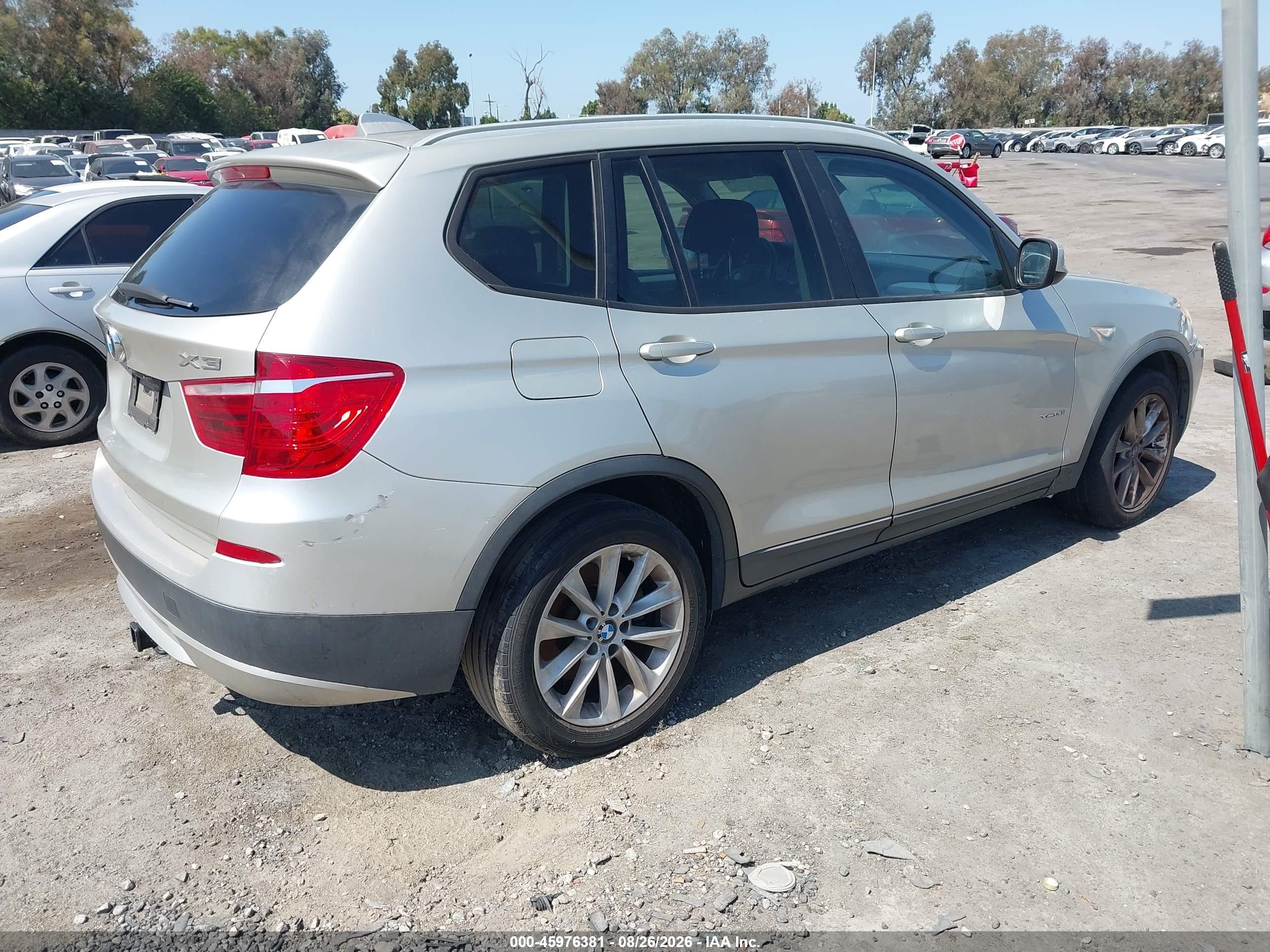 2013 Bmw X3 Xdrive28i Silver vin: 5UXWX9C58D0A26791