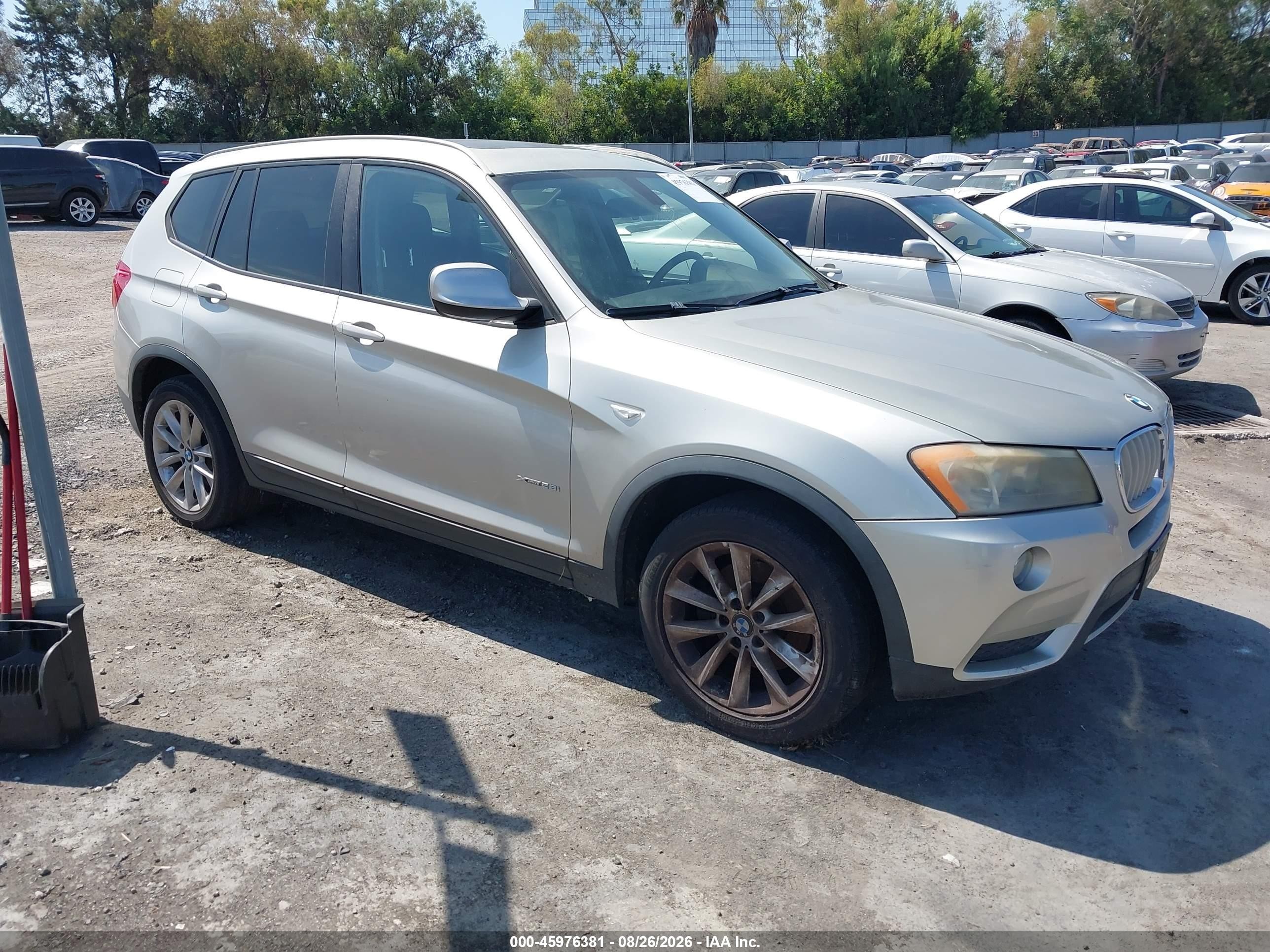 2013 Bmw X3 Xdrive28i Silver vin: 5UXWX9C58D0A26791