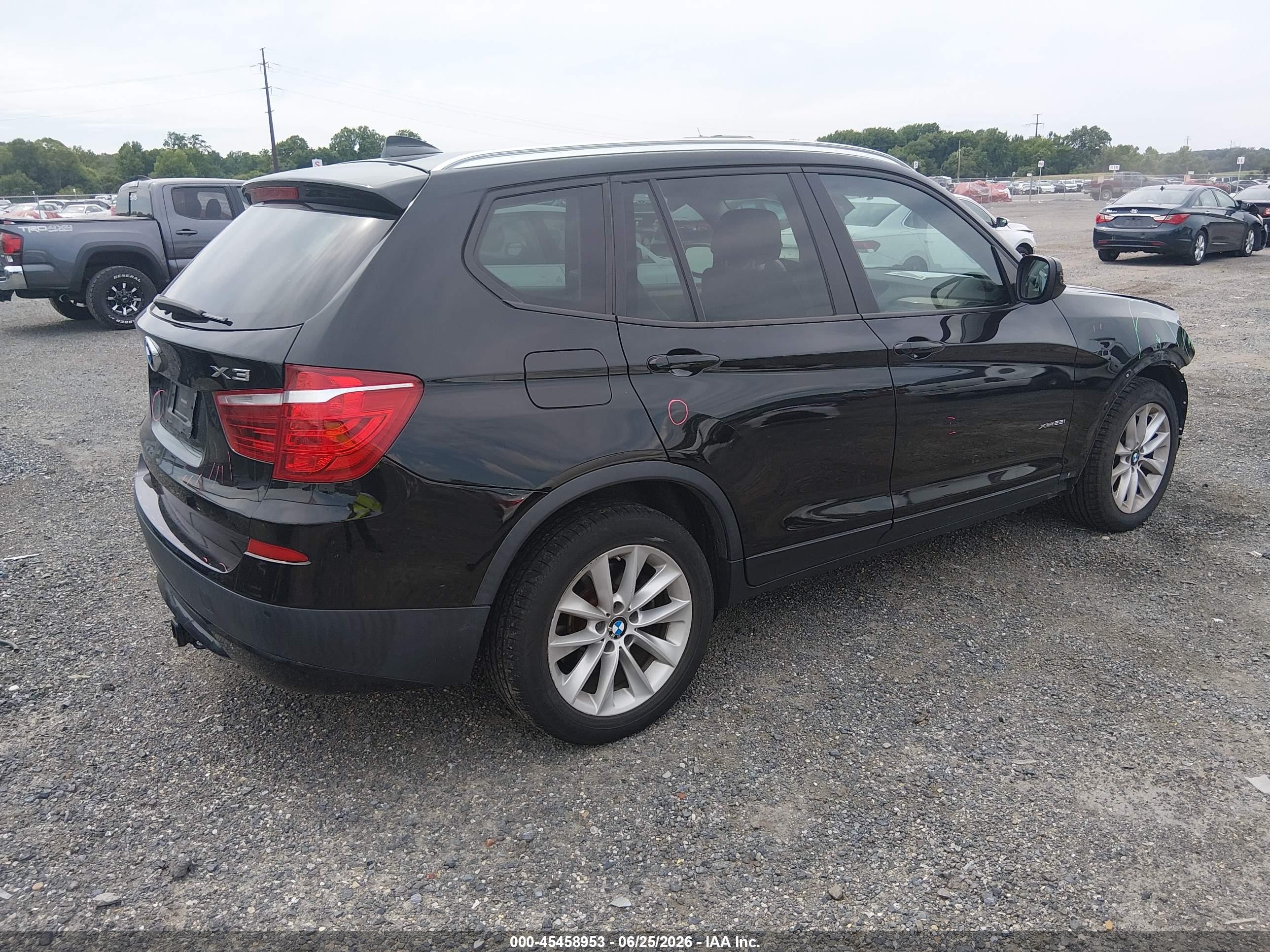 2013 Bmw X3 Xdrive28i Black vin: 5UXWX9C58D0A27083
