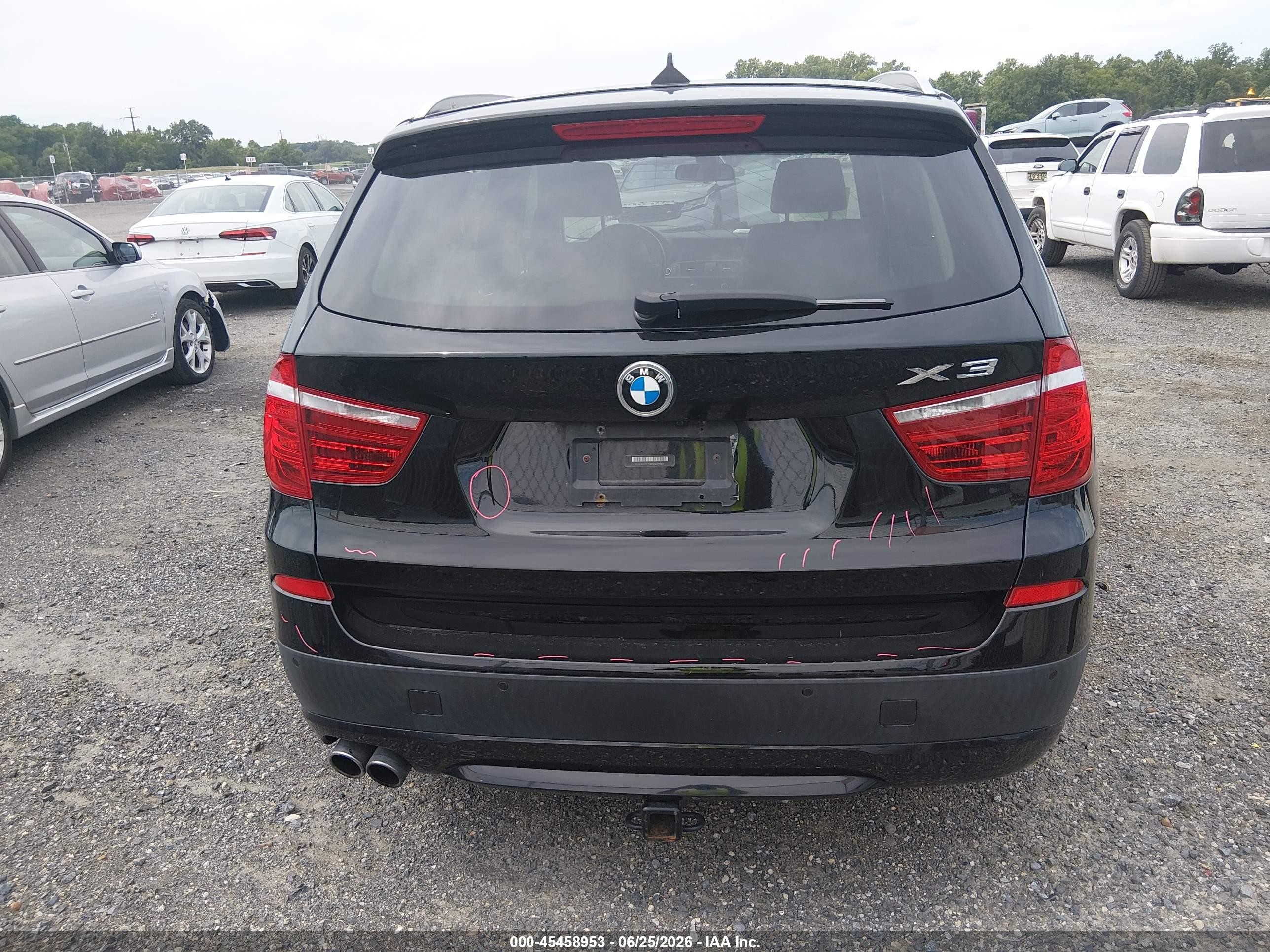 2013 Bmw X3 Xdrive28i Black vin: 5UXWX9C58D0A27083