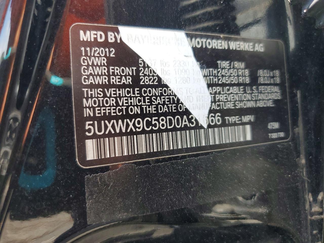 2013 Bmw X3 Xdrive28i Черный vin: 5UXWX9C58D0A31666