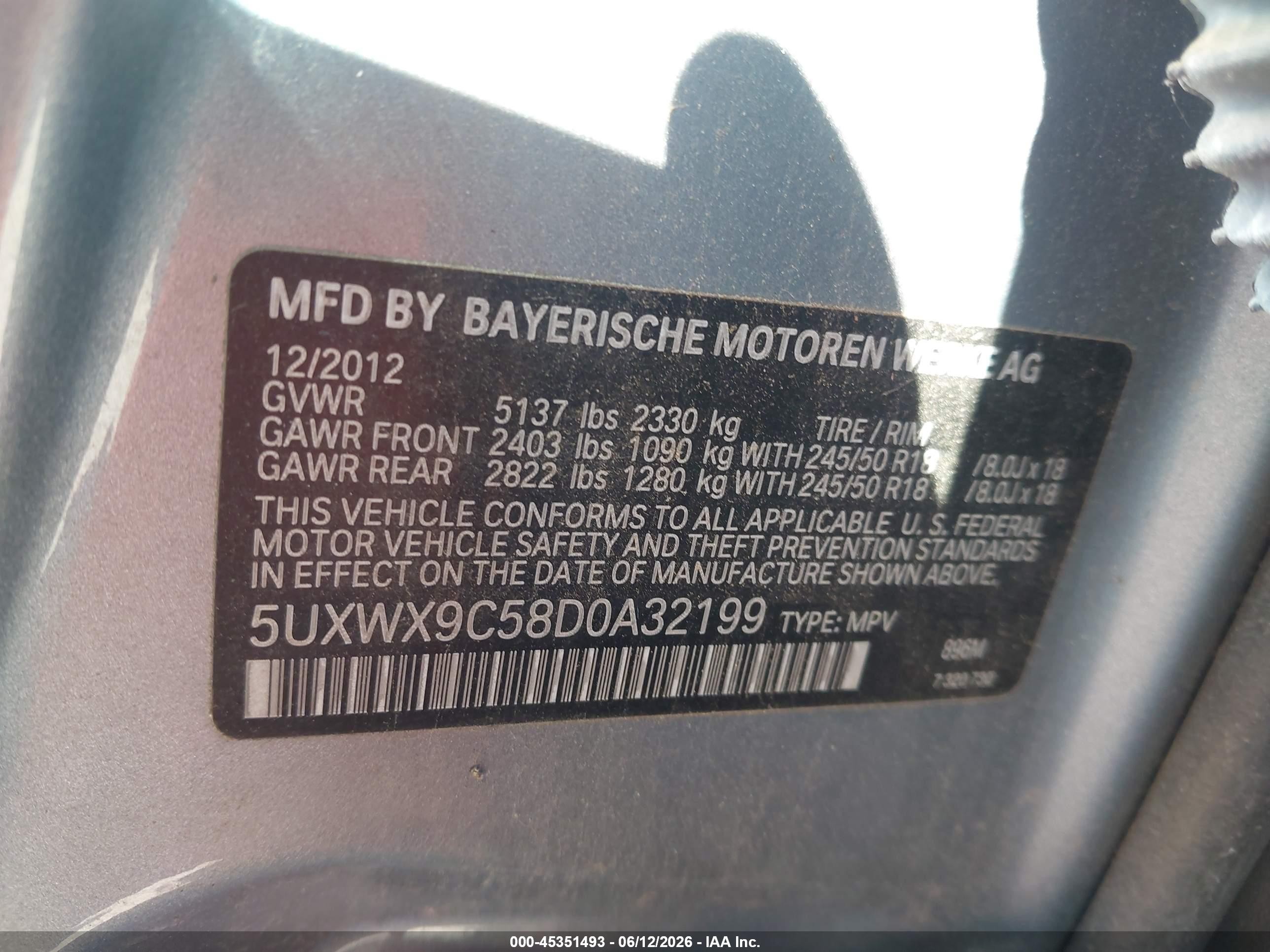 2013 Bmw X3 Xdrive28i Серый vin: 5UXWX9C58D0A32199