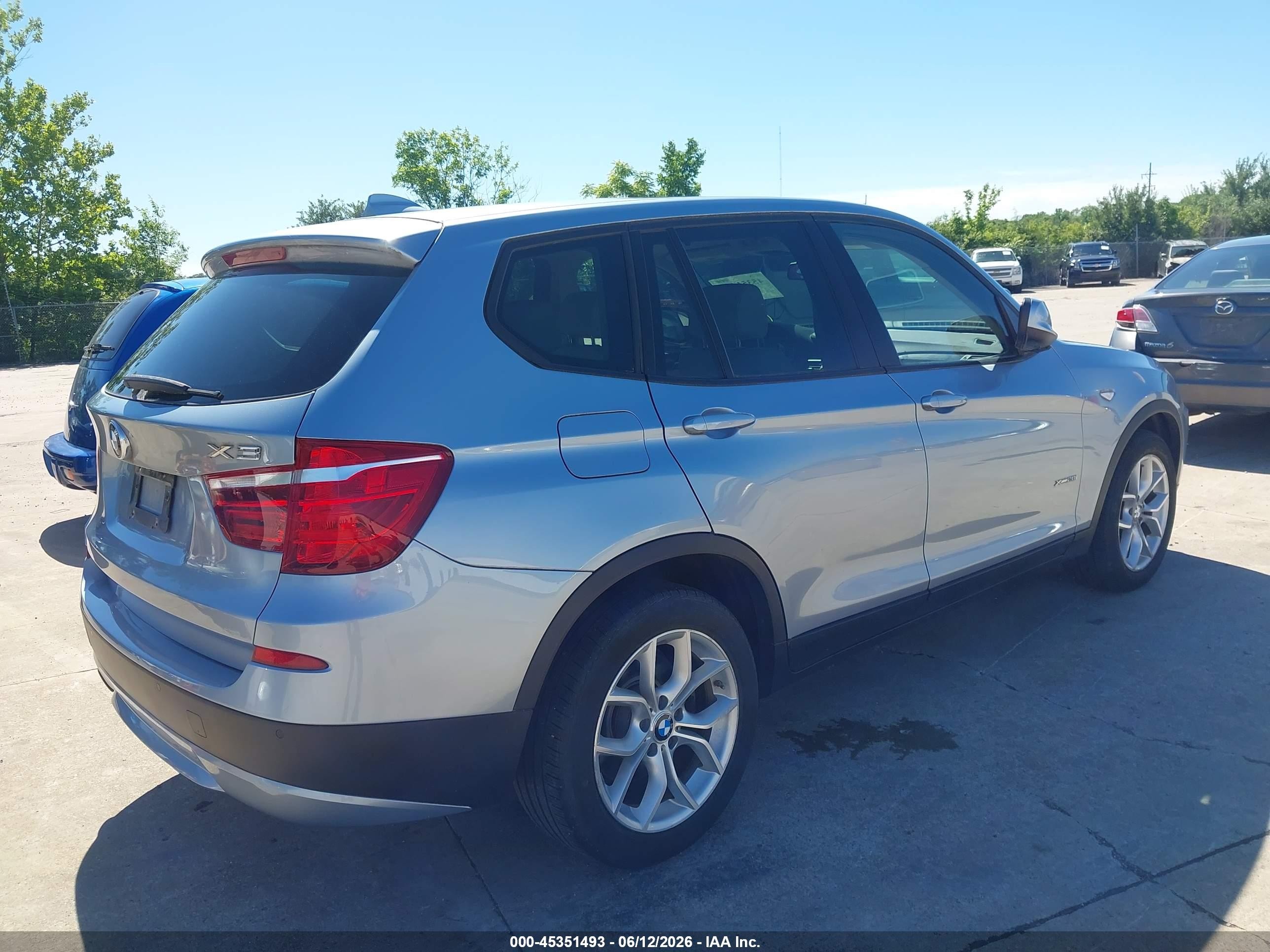 2013 Bmw X3 Xdrive28i Серый vin: 5UXWX9C58D0A32199