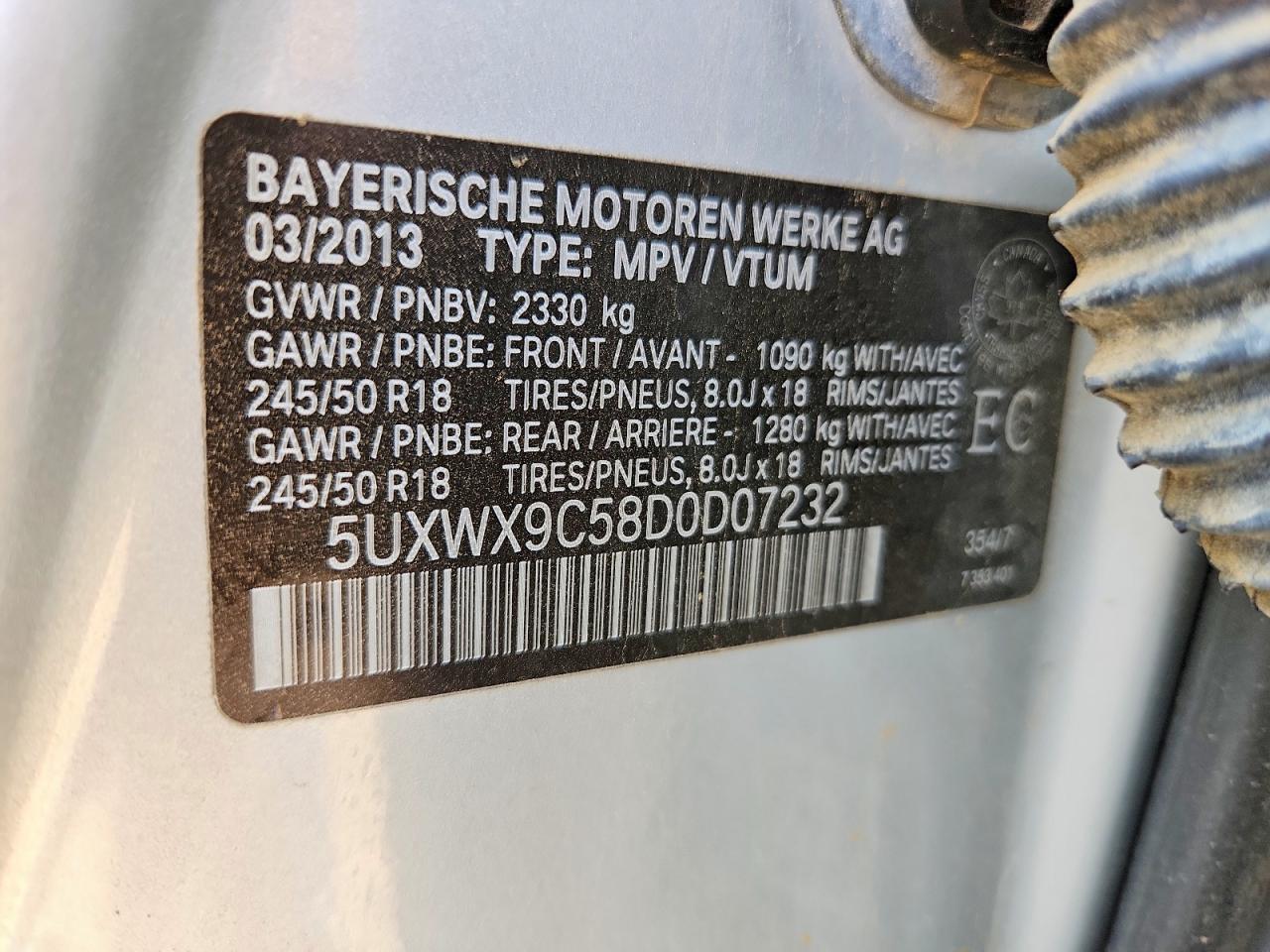 2013 Bmw X3 Xdrive28i Silver vin: 5UXWX9C58D0D07232