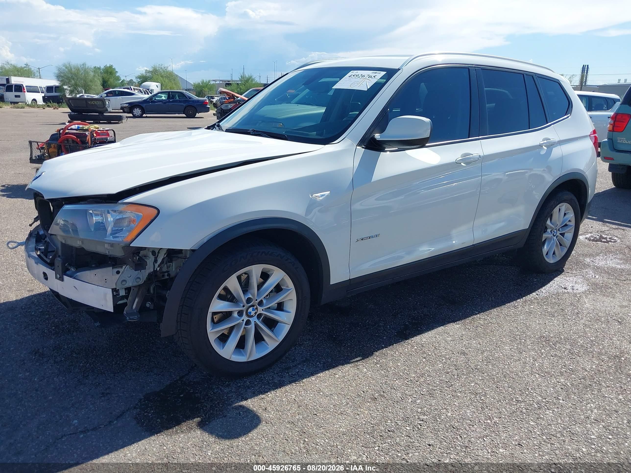 2014 Bmw X3 Xdrive28i White vin: 5UXWX9C58E0D25361