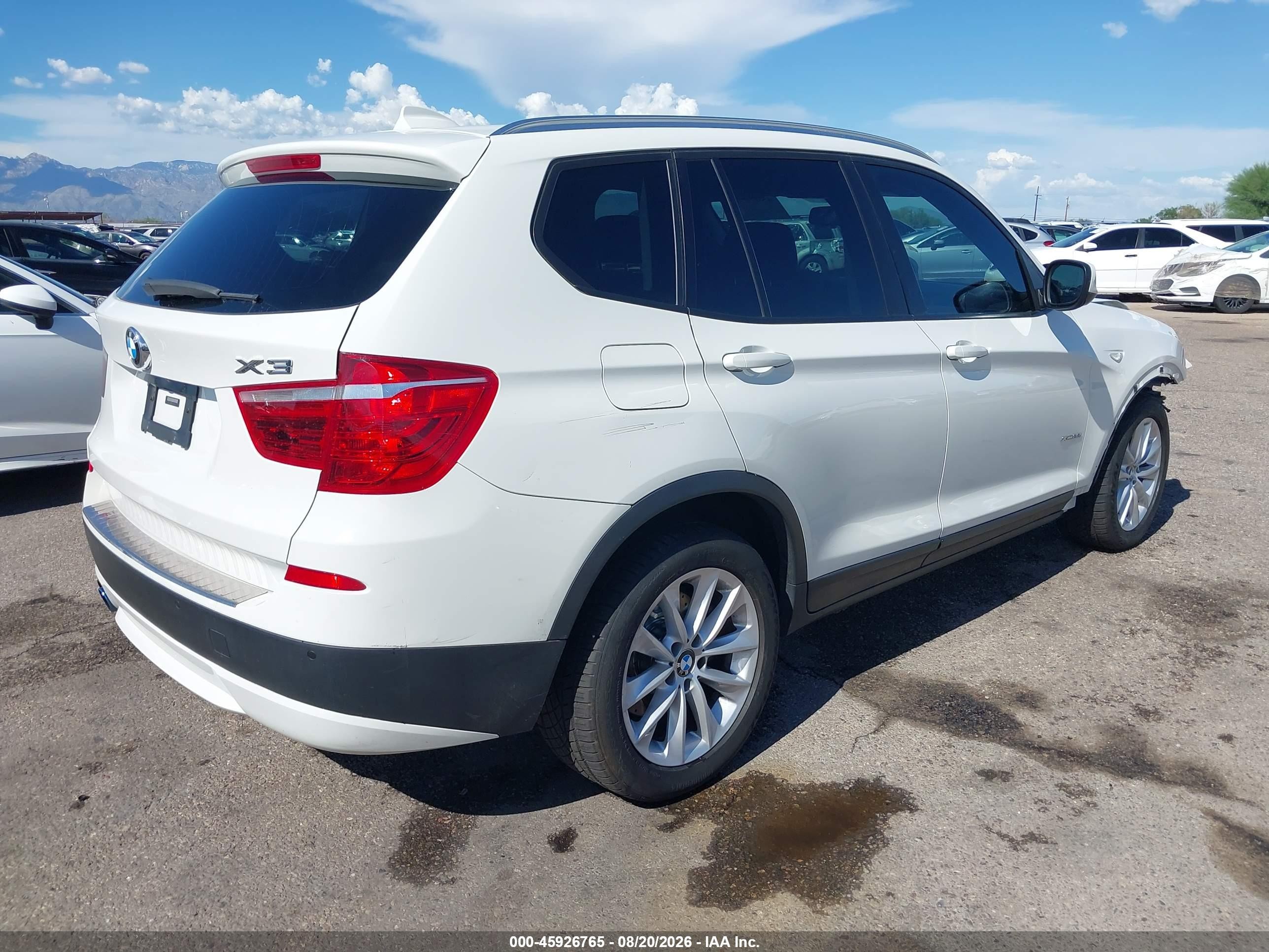 2014 Bmw X3 Xdrive28i White vin: 5UXWX9C58E0D25361