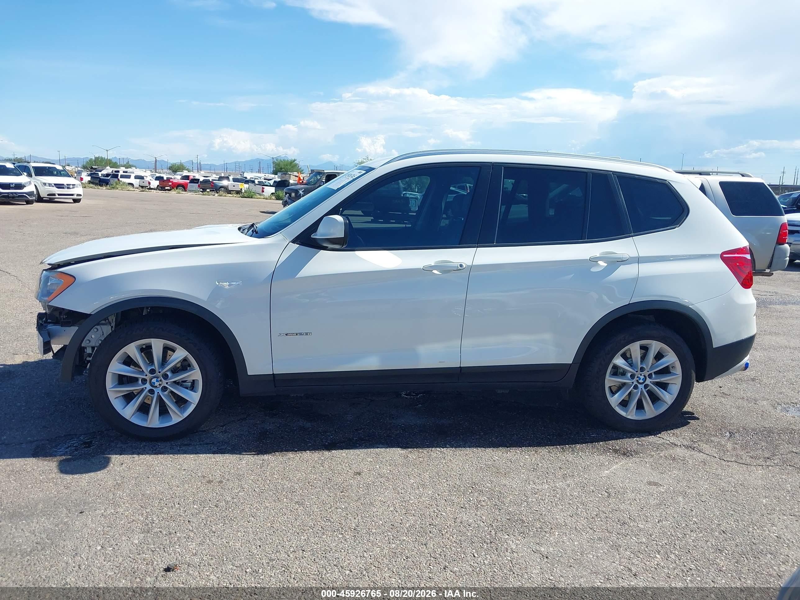2014 Bmw X3 Xdrive28i White vin: 5UXWX9C58E0D25361
