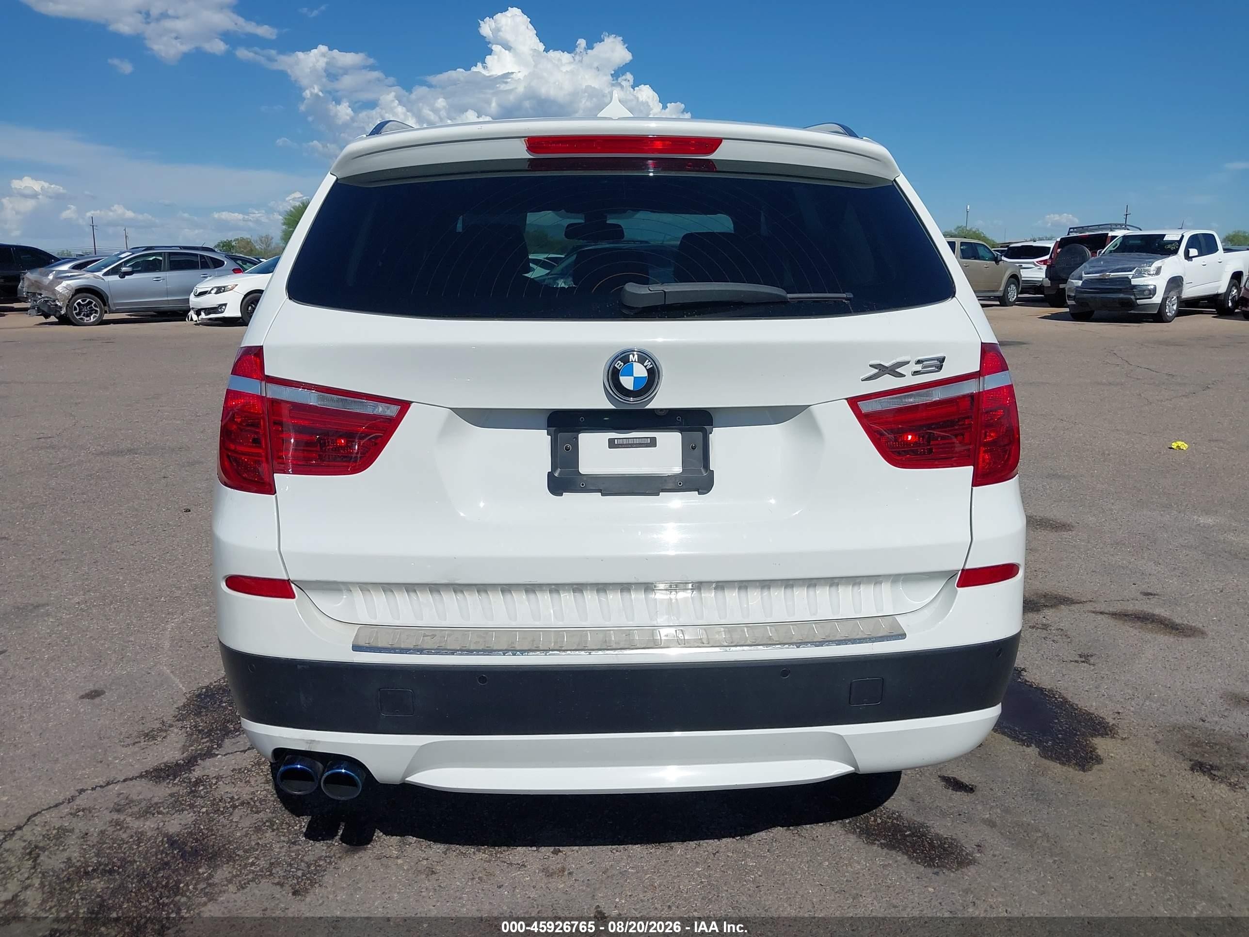 2014 Bmw X3 Xdrive28i White vin: 5UXWX9C58E0D25361