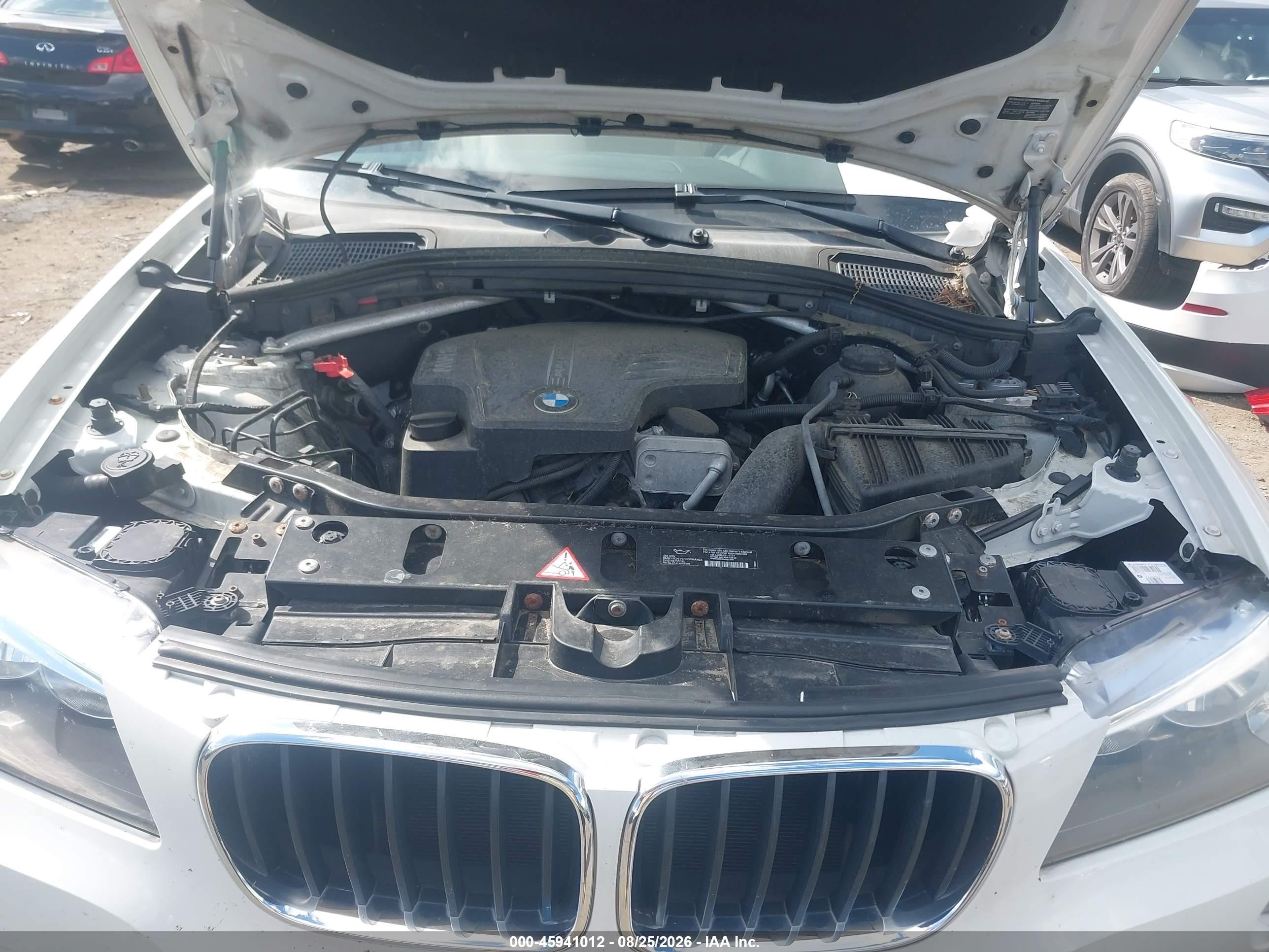 2014 Bmw X3 Xdrive28i White vin: 5UXWX9C58E0D31631