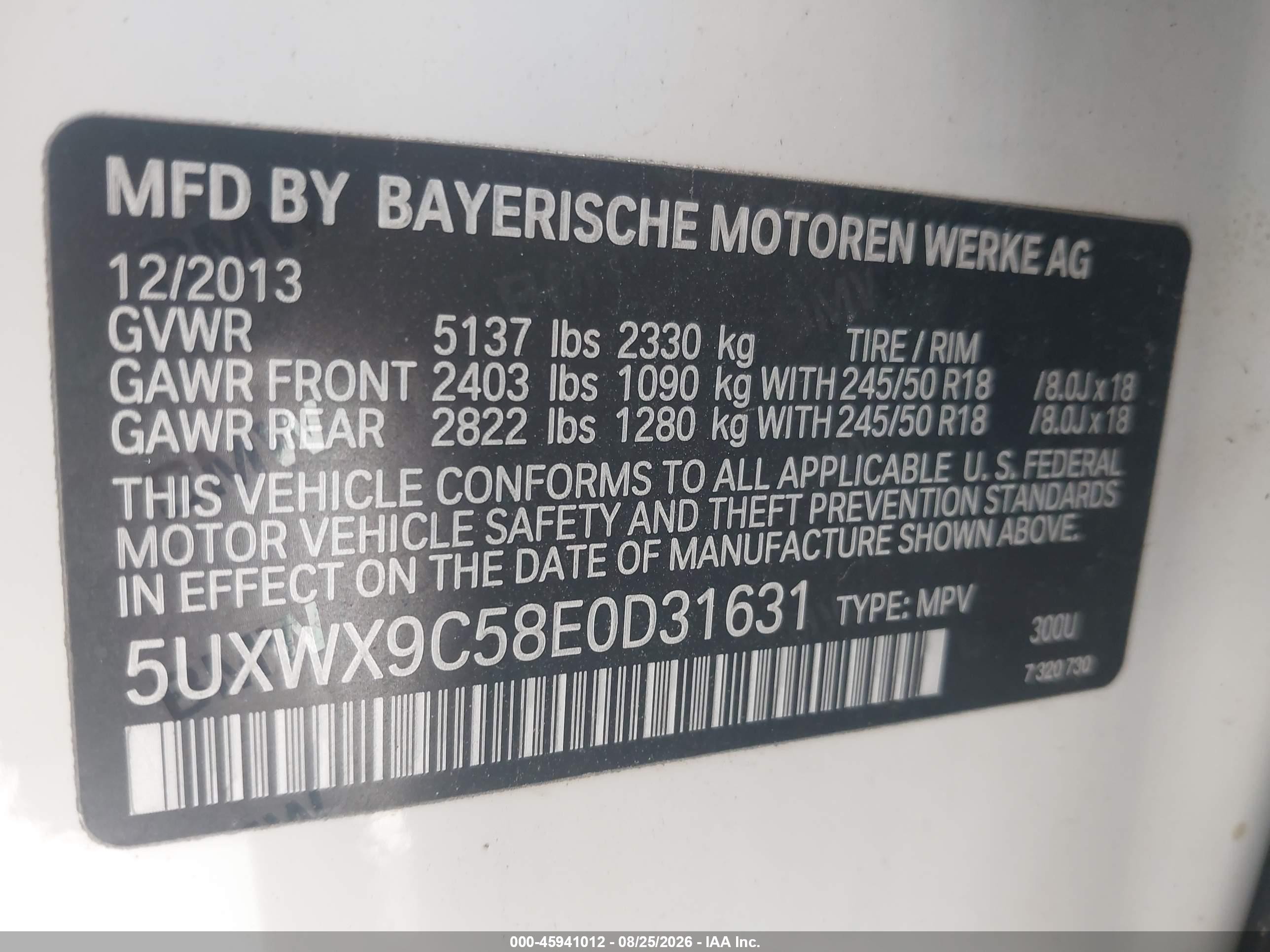 2014 Bmw X3 Xdrive28i White vin: 5UXWX9C58E0D31631