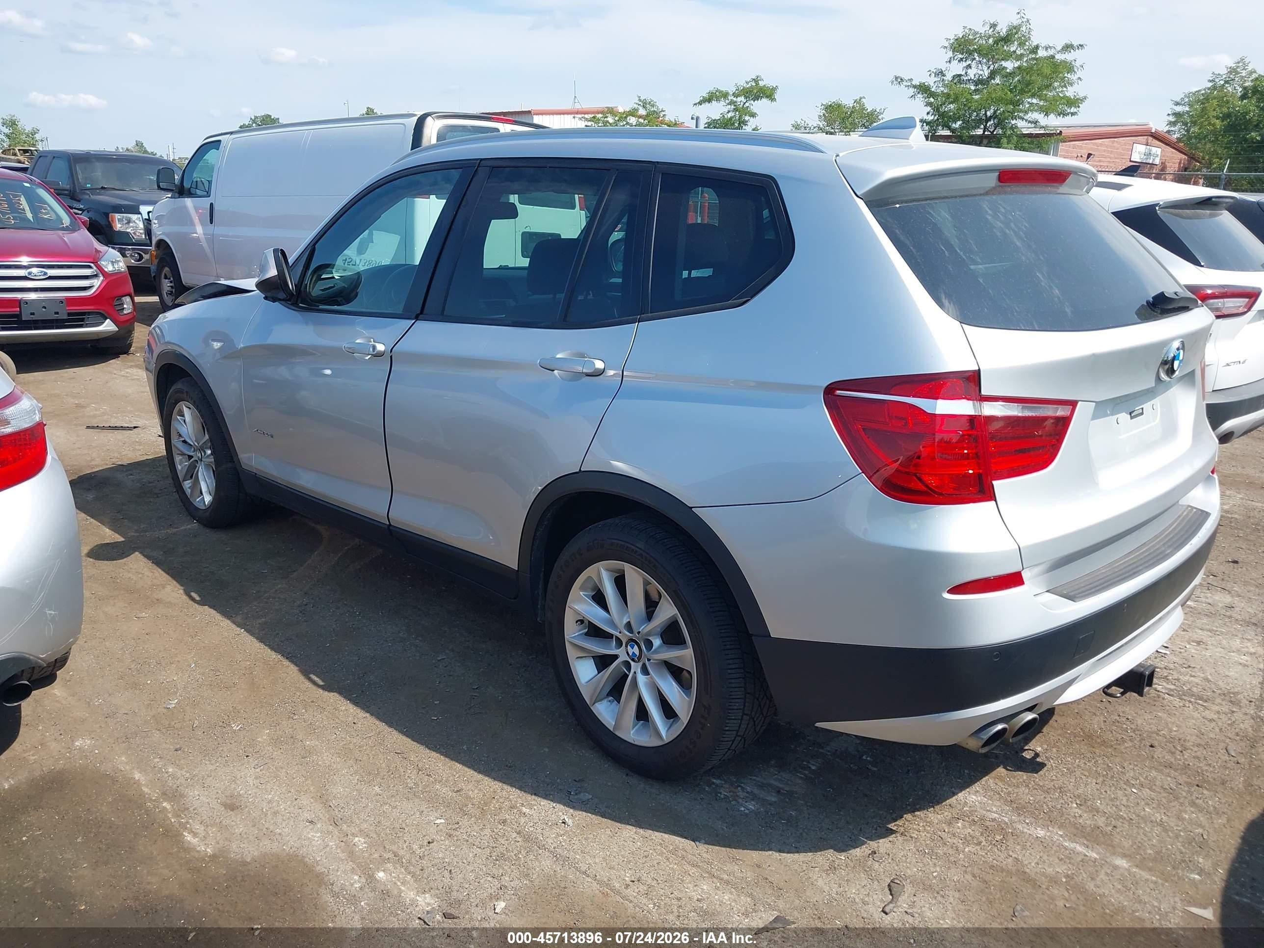 2014 Bmw X3 Xdrive28i Silver vin: 5UXWX9C58E0D33332