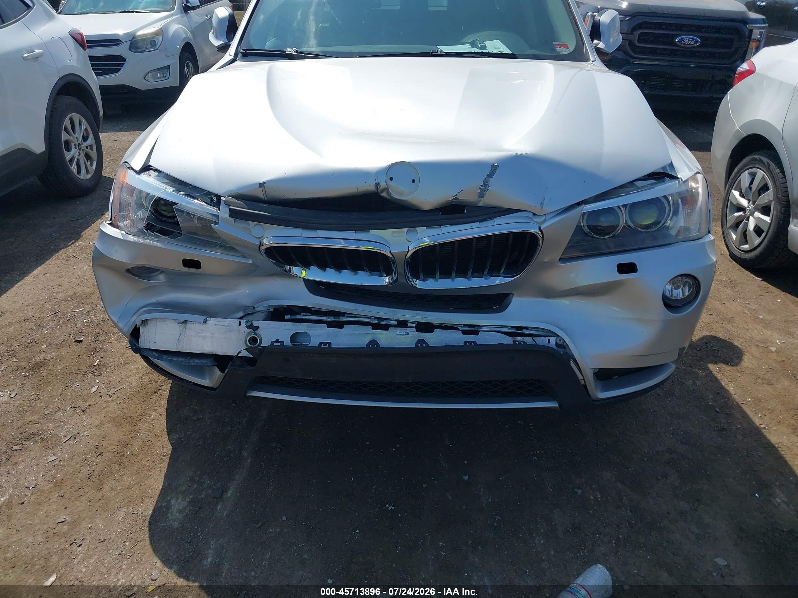 2014 Bmw X3 Xdrive28i Silver vin: 5UXWX9C58E0D33332