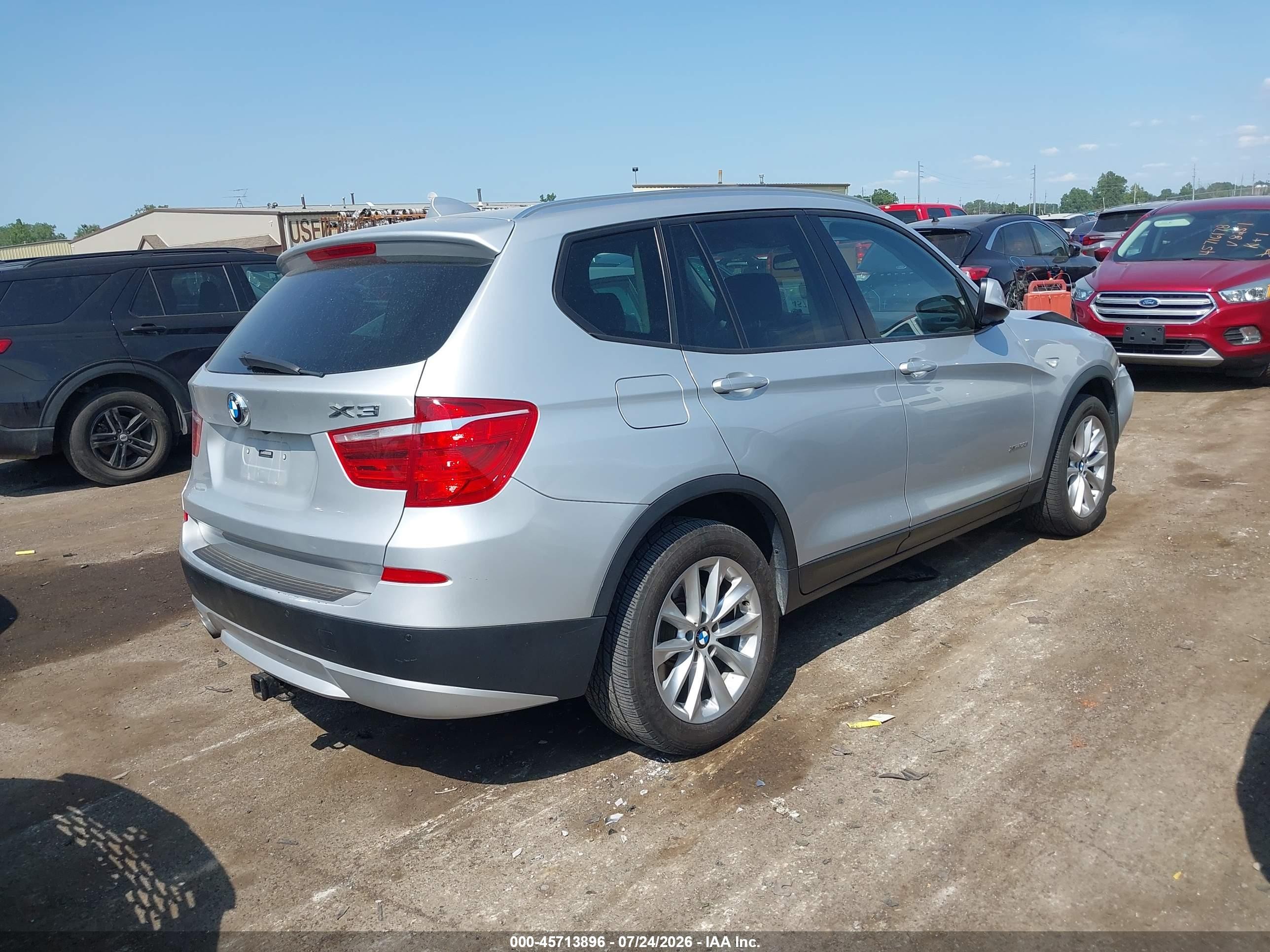 2014 Bmw X3 Xdrive28i Silver vin: 5UXWX9C58E0D33332