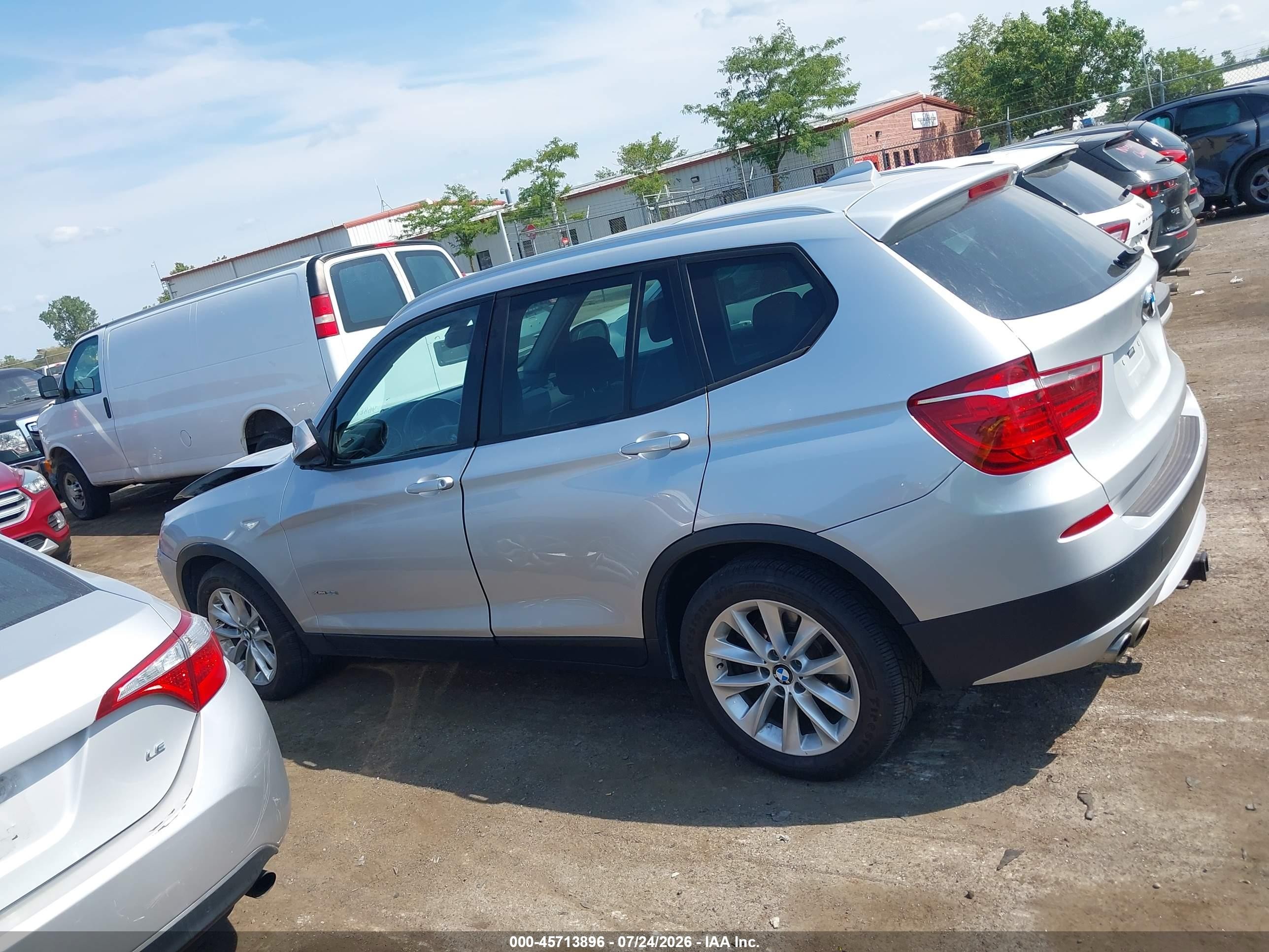 2014 Bmw X3 Xdrive28i Silver vin: 5UXWX9C58E0D33332