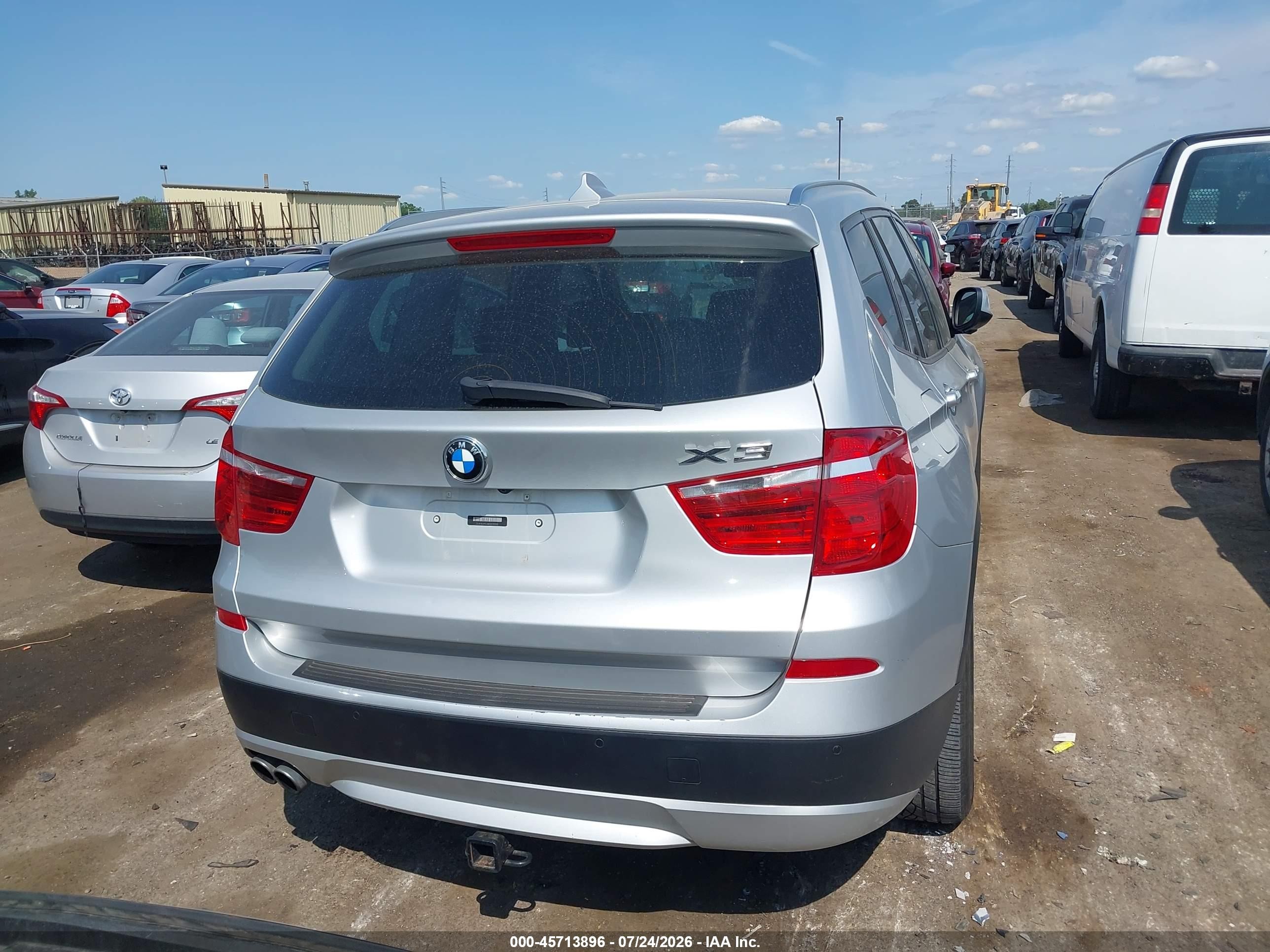 2014 Bmw X3 Xdrive28i Silver vin: 5UXWX9C58E0D33332