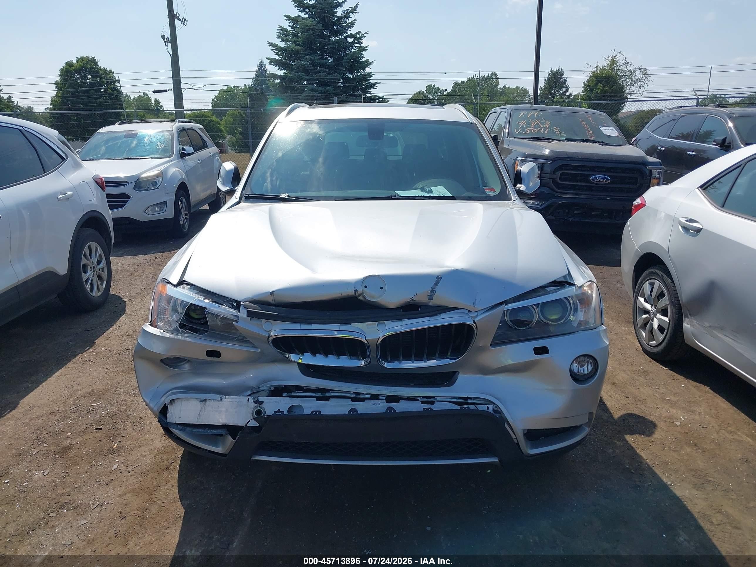 2014 Bmw X3 Xdrive28i Silver vin: 5UXWX9C58E0D33332
