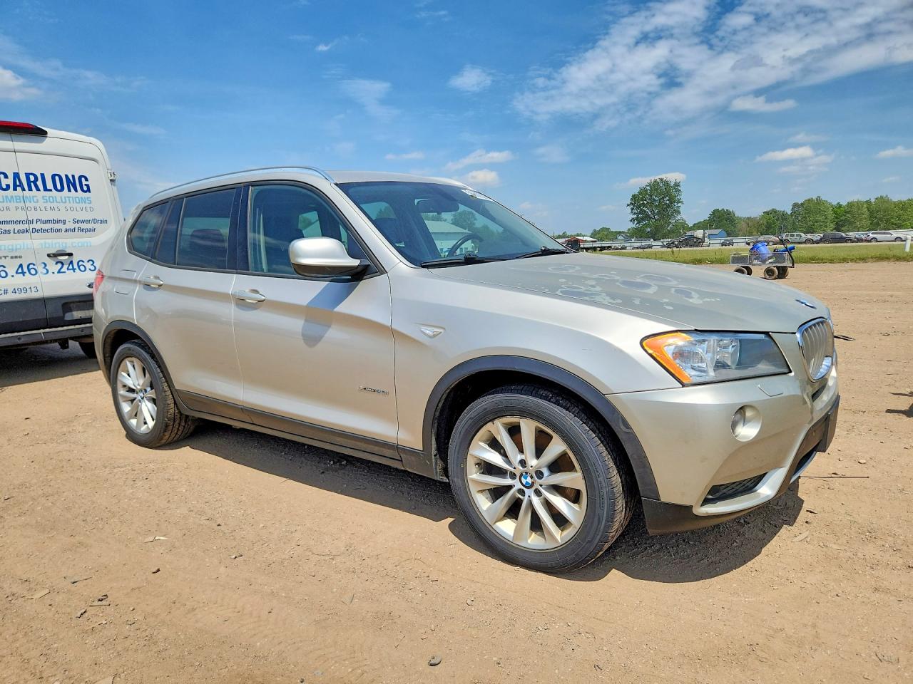 2014 Bmw X3 Xdrive28i Silver vin: 5UXWX9C58E0D33492