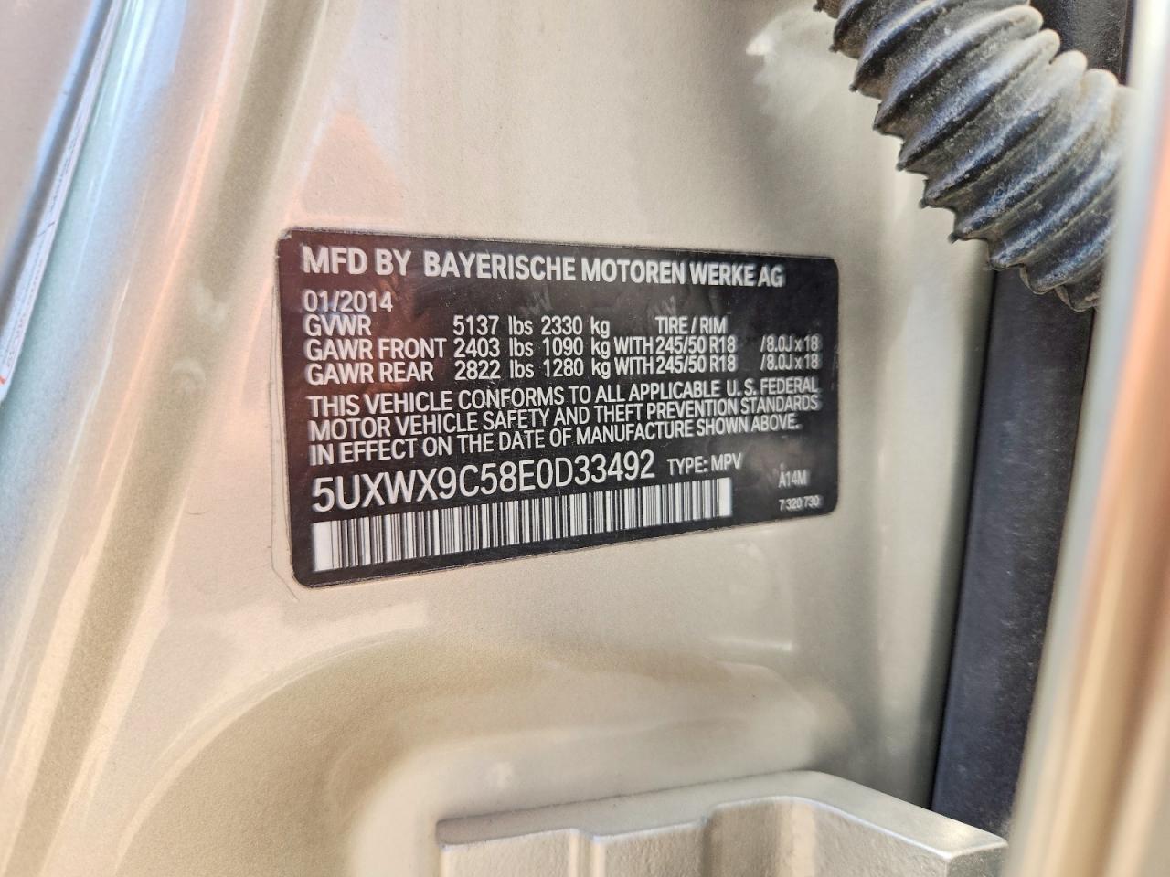 2014 Bmw X3 Xdrive28i Silver vin: 5UXWX9C58E0D33492