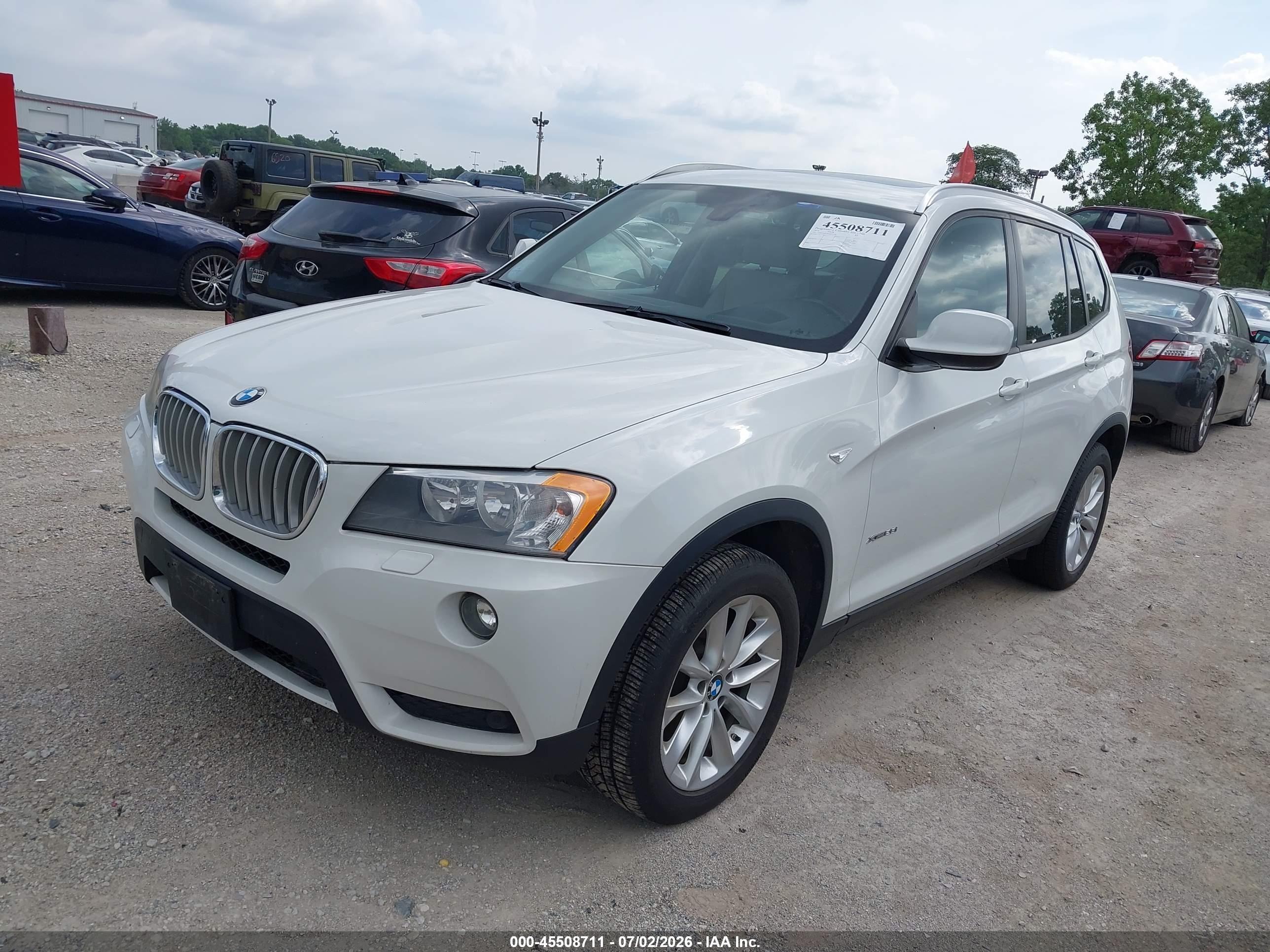 2014 Bmw X3 Xdrive28i White vin: 5UXWX9C58E0D33590