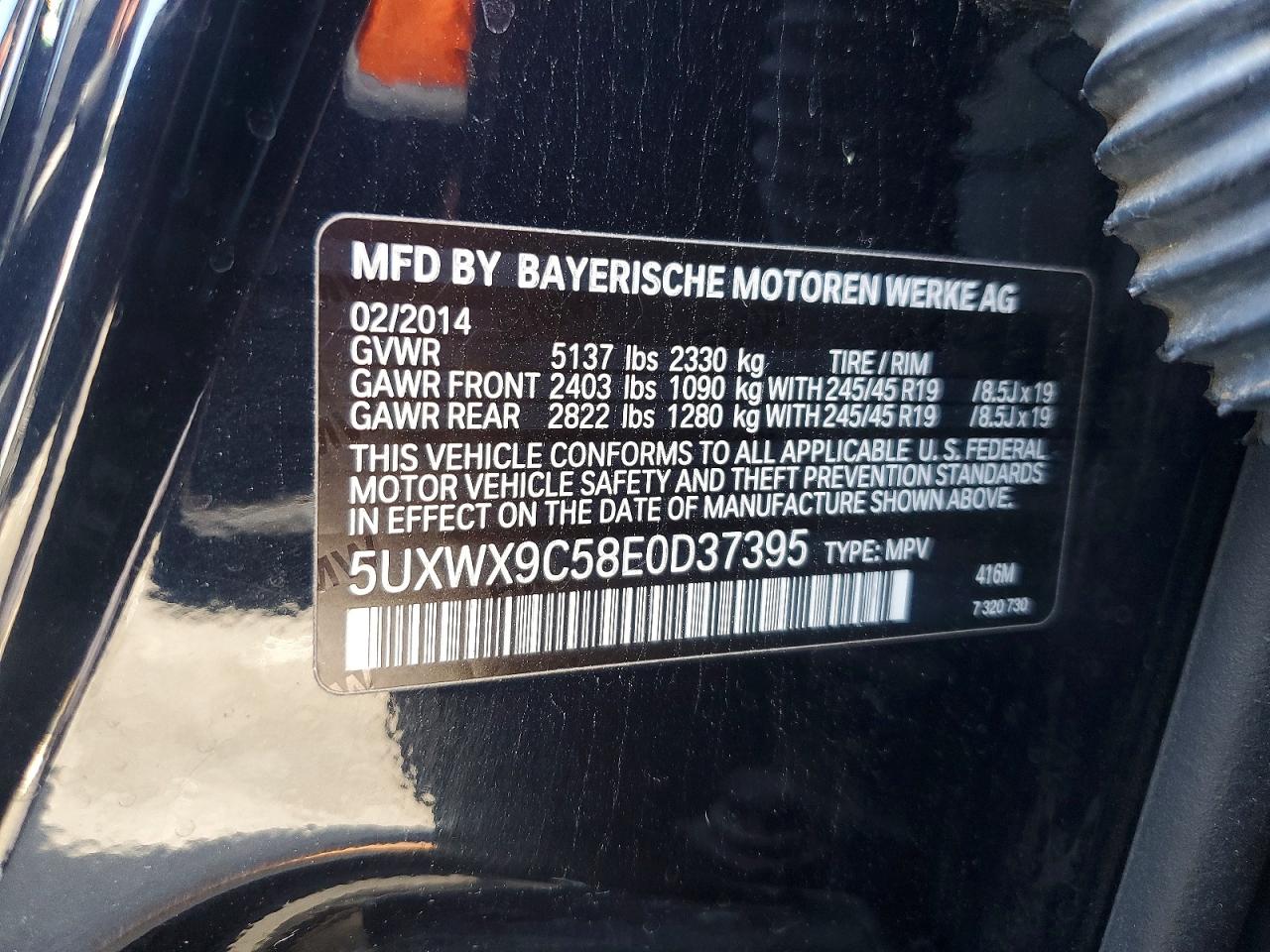 2014 Bmw X3 Xdrive28i Blue vin: 5UXWX9C58E0D37395