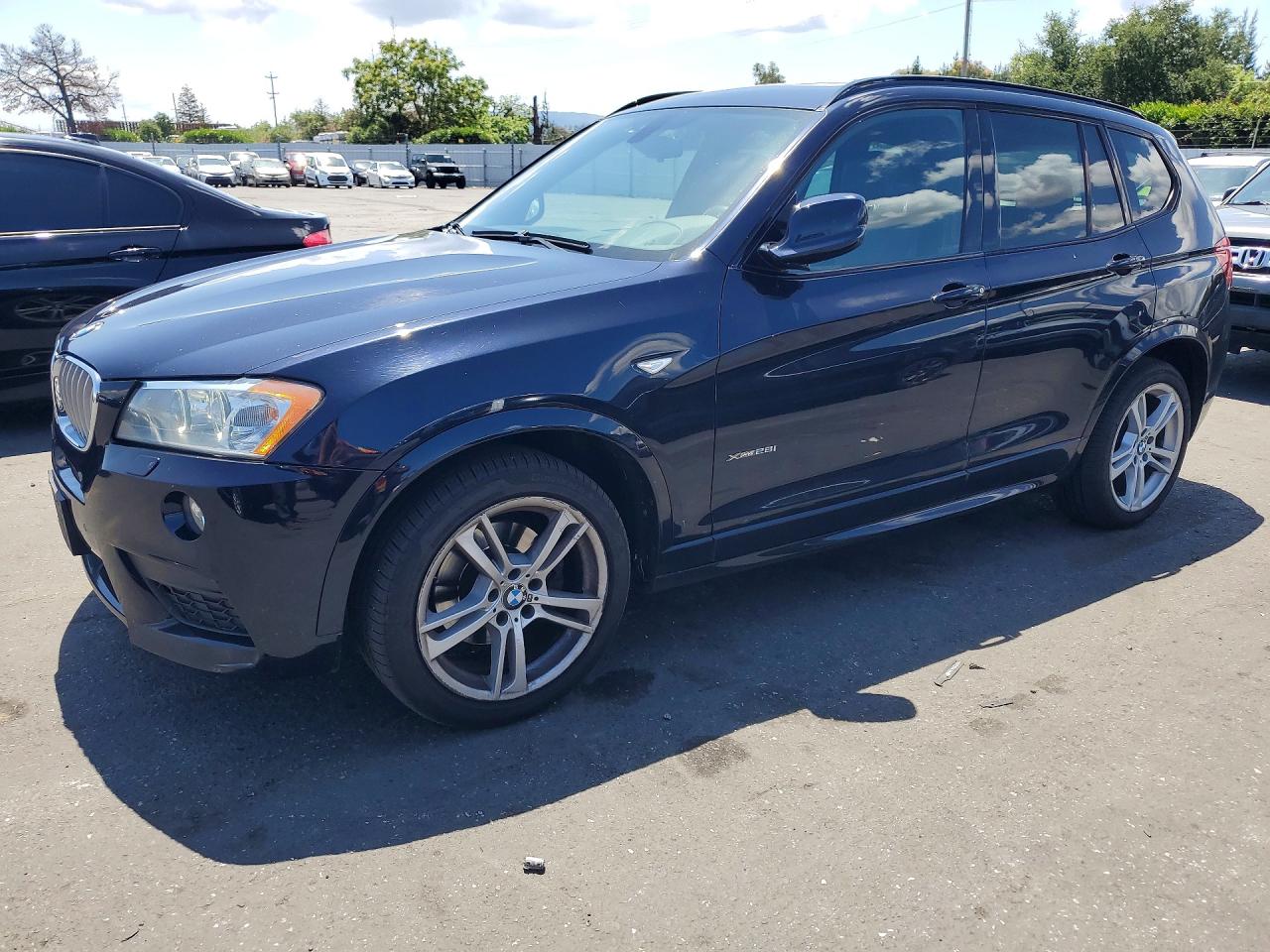 2014 Bmw X3 Xdrive28i Blue vin: 5UXWX9C58E0D37395