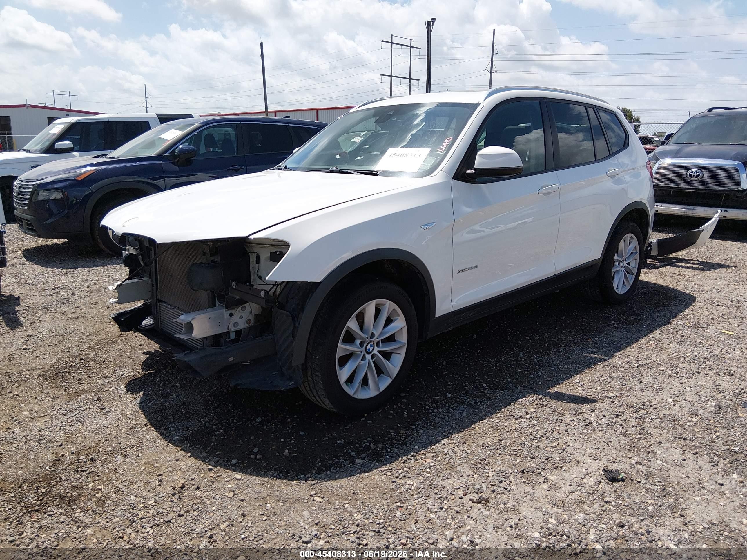 2015 Bmw X3 Xdrive28i White vin: 5UXWX9C58F0D45871
