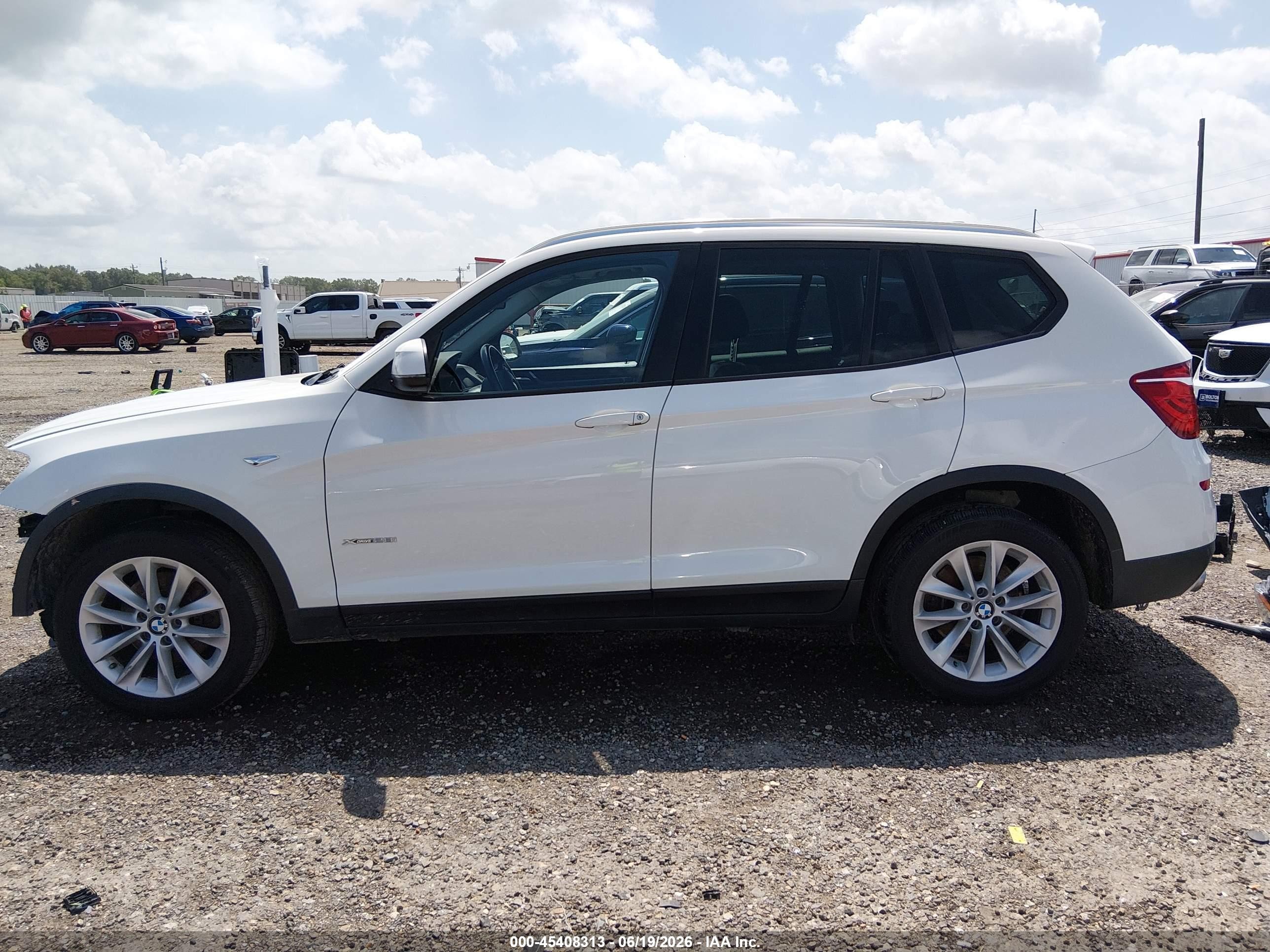 2015 Bmw X3 Xdrive28i White vin: 5UXWX9C58F0D45871