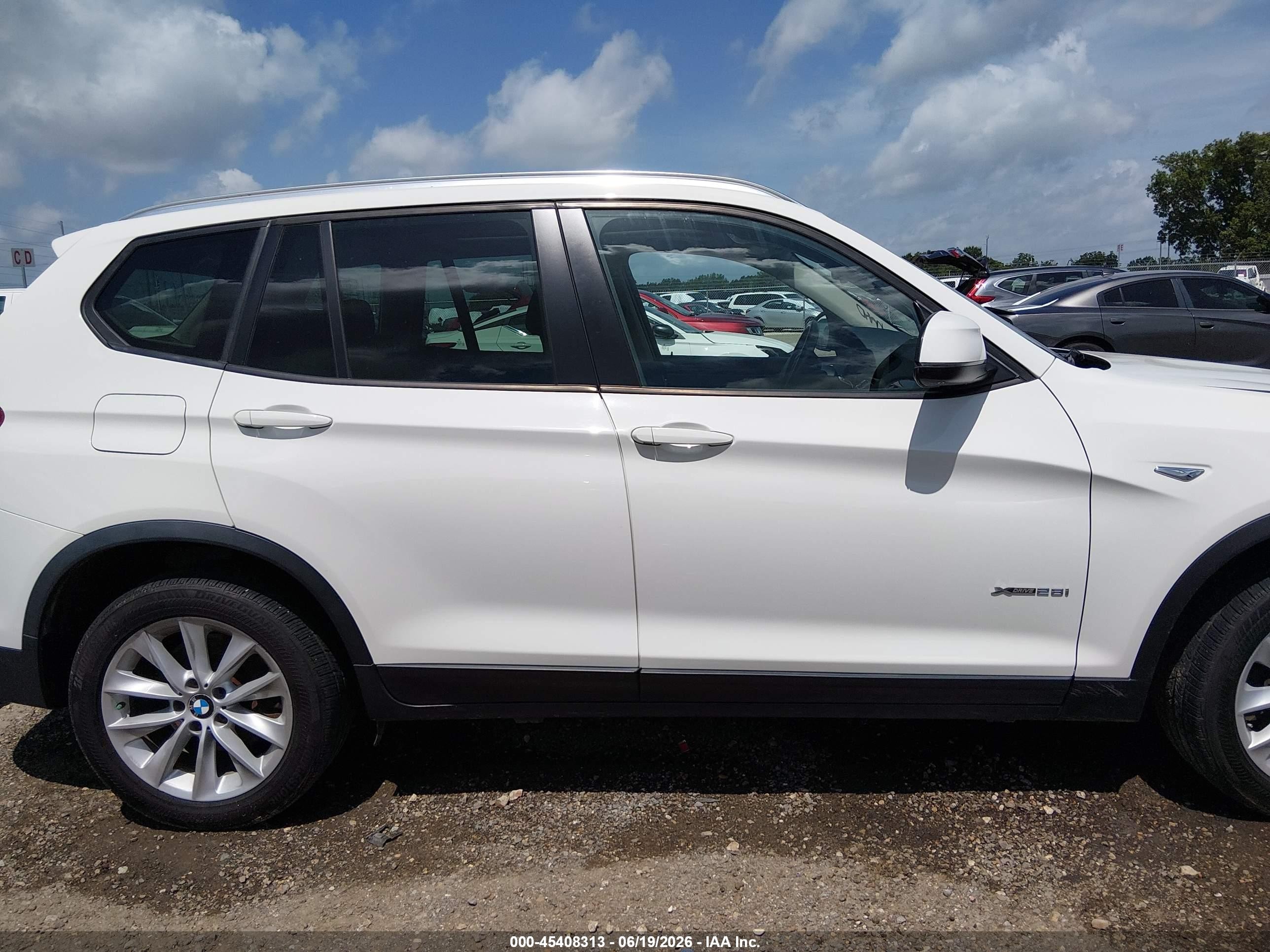 2015 Bmw X3 Xdrive28i White vin: 5UXWX9C58F0D45871