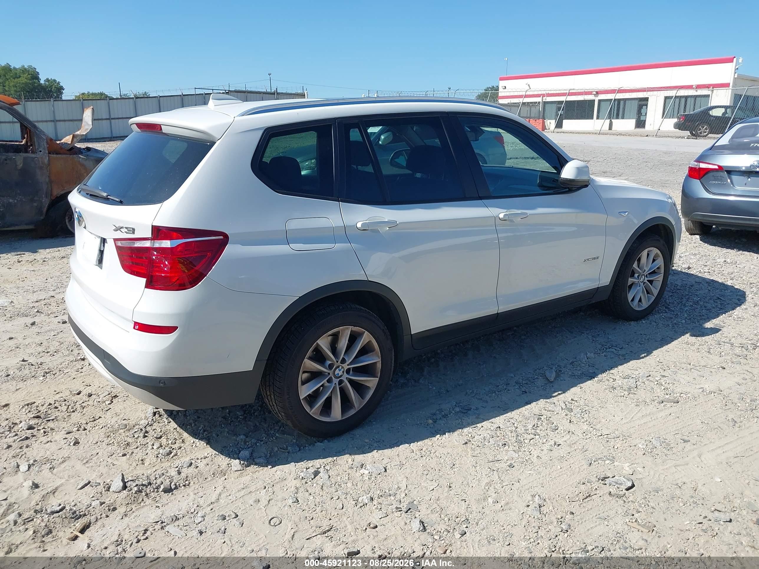 2015 Bmw X3 Xdrive28i White vin: 5UXWX9C58F0D48561