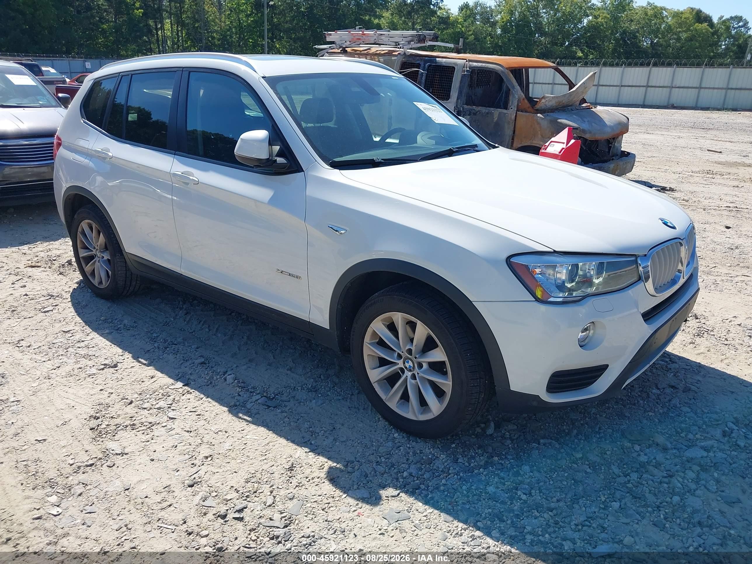 2015 Bmw X3 Xdrive28i White vin: 5UXWX9C58F0D48561