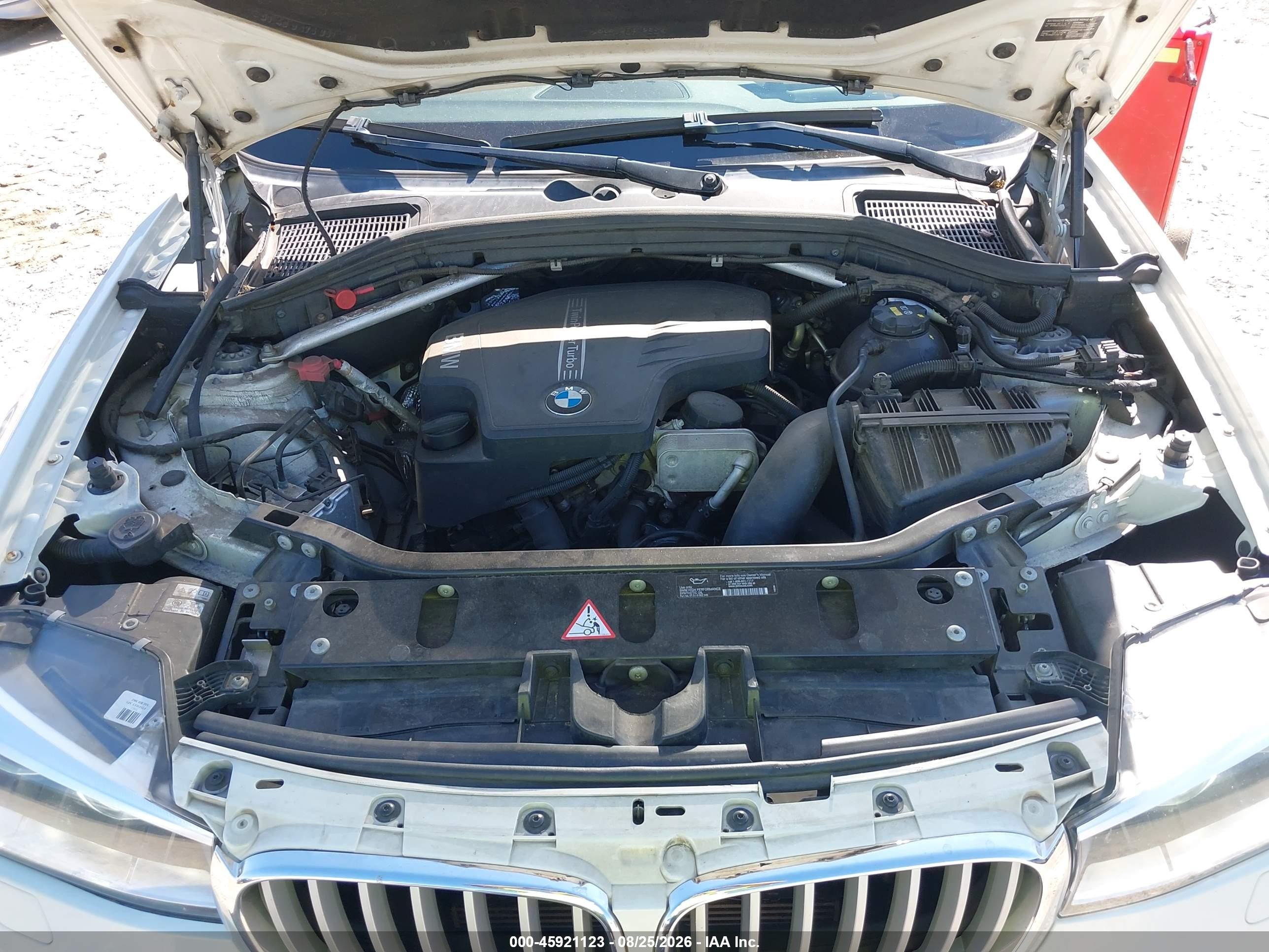 2015 Bmw X3 Xdrive28i White vin: 5UXWX9C58F0D48561