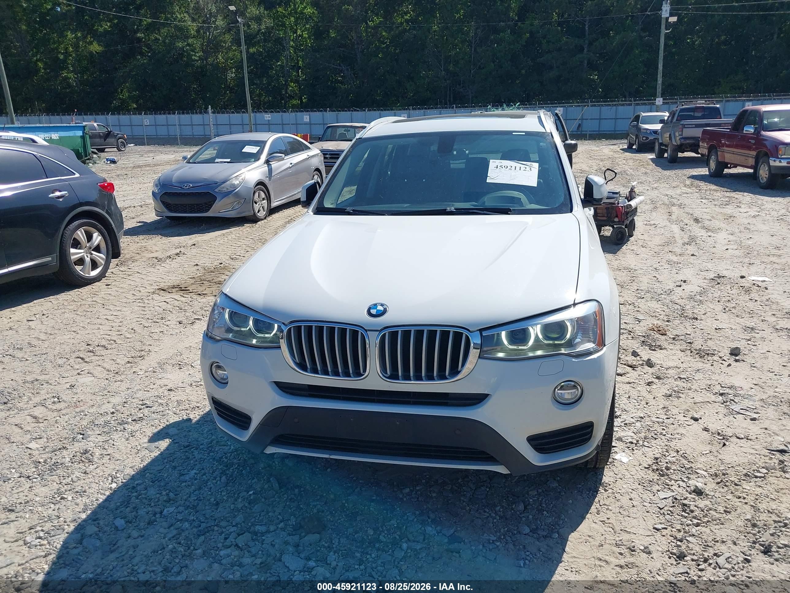 2015 Bmw X3 Xdrive28i White vin: 5UXWX9C58F0D48561