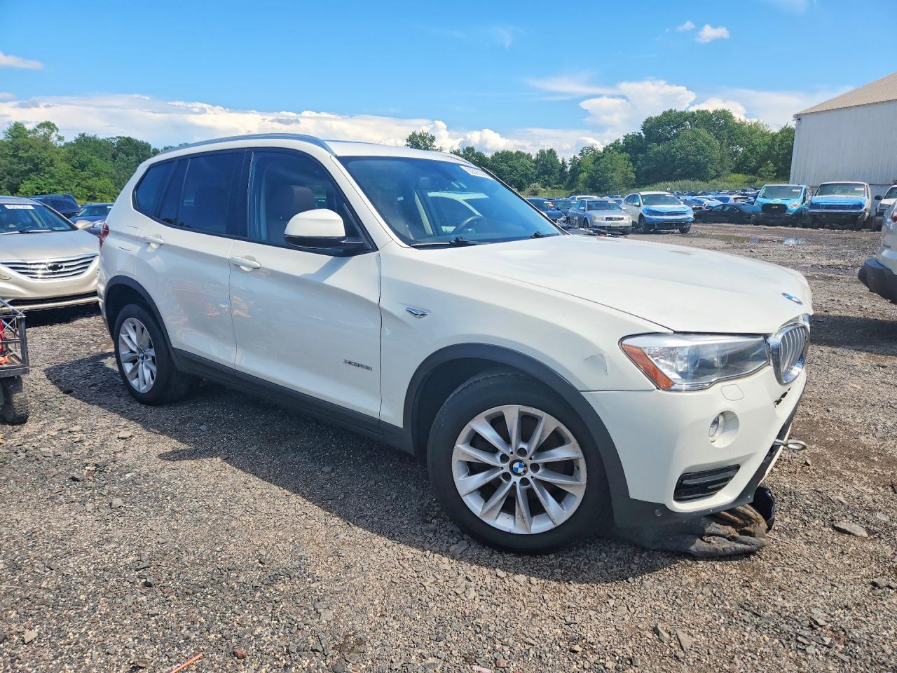 2015 Bmw X3 Xdrive28i White vin: 5UXWX9C58F0D49824