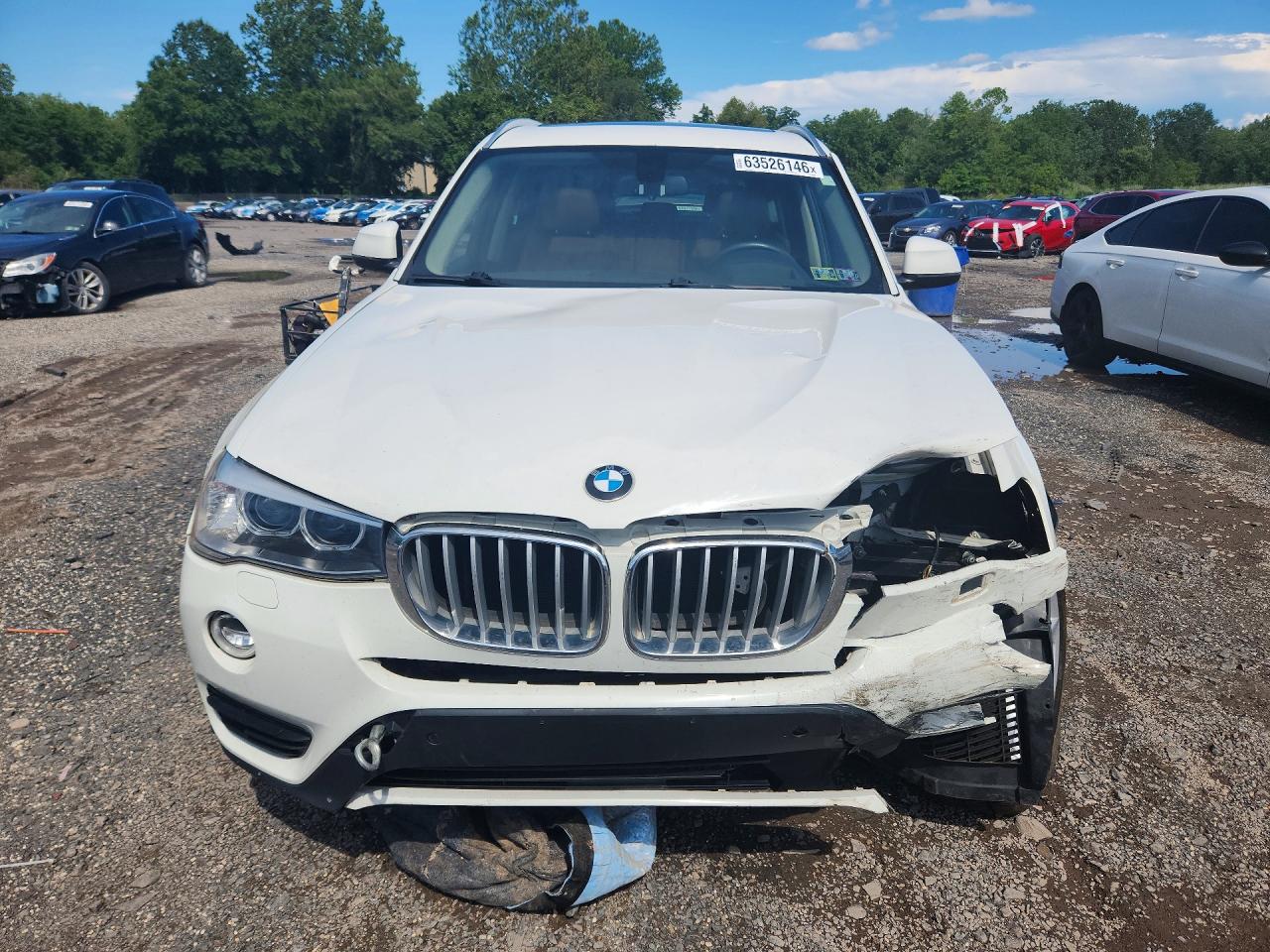 2015 Bmw X3 Xdrive28i White vin: 5UXWX9C58F0D49824