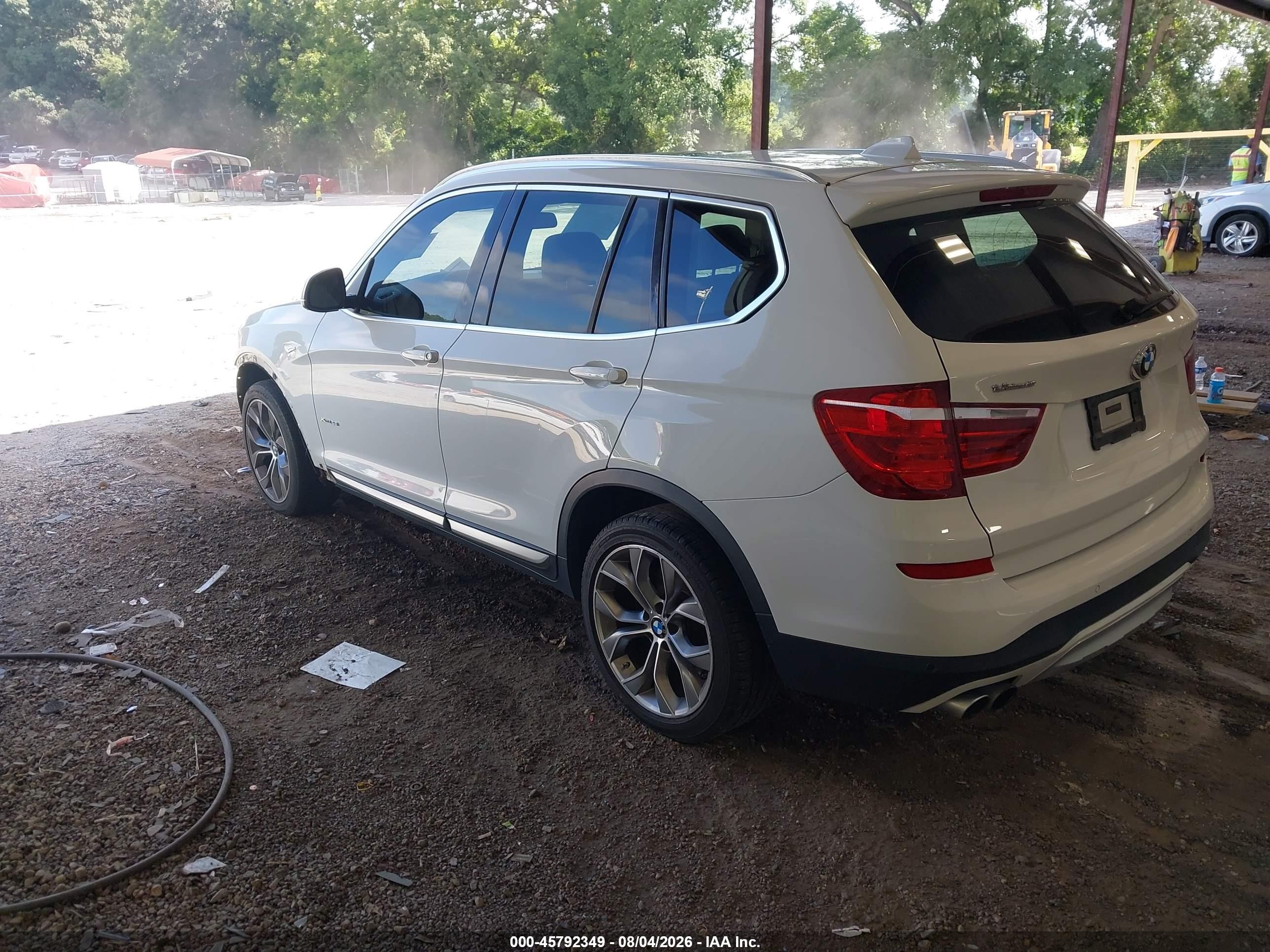 2015 Bmw X3 Xdrive28i White vin: 5UXWX9C58F0D52383