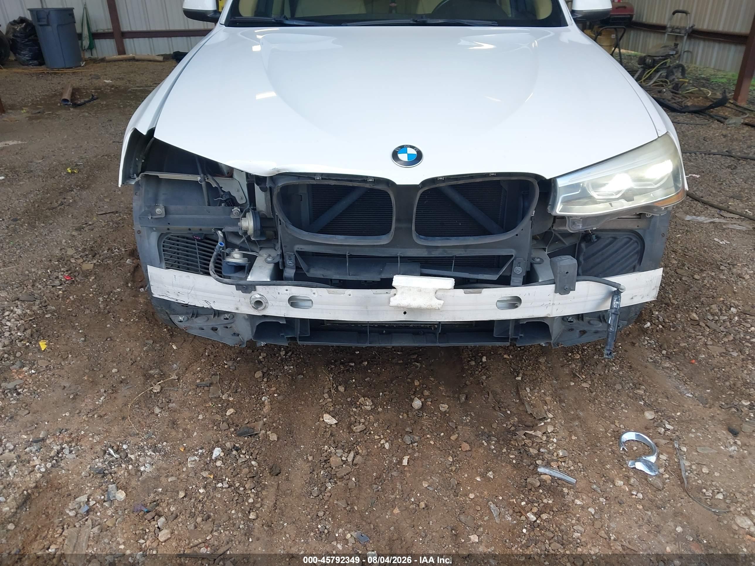 2015 Bmw X3 Xdrive28i White vin: 5UXWX9C58F0D52383