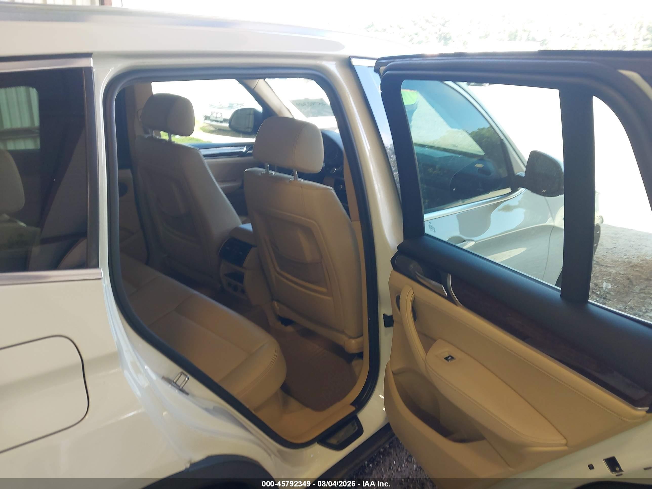 2015 Bmw X3 Xdrive28i White vin: 5UXWX9C58F0D52383