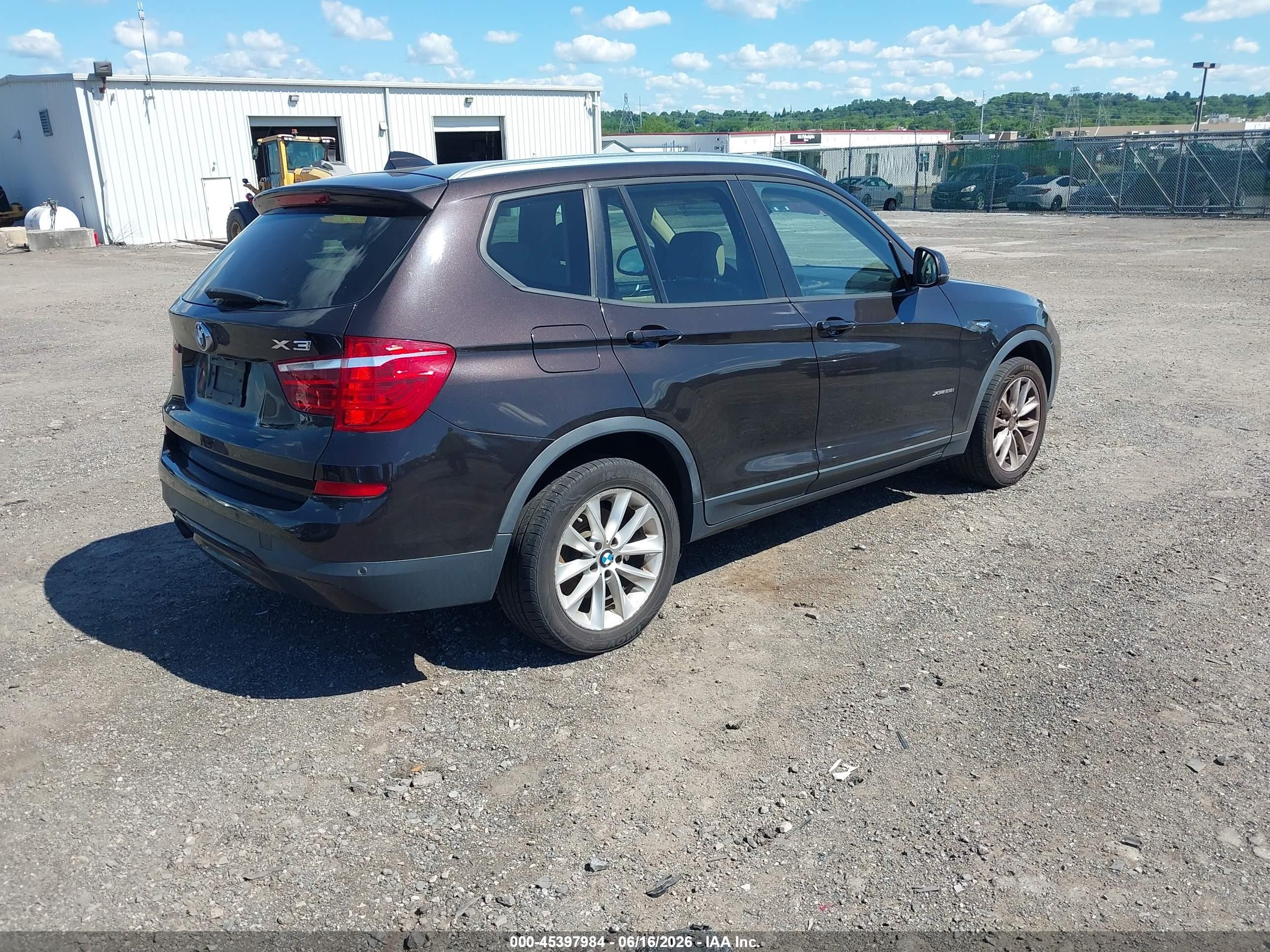 2015 Bmw X3 Xdrive28i Black vin: 5UXWX9C58F0D58703