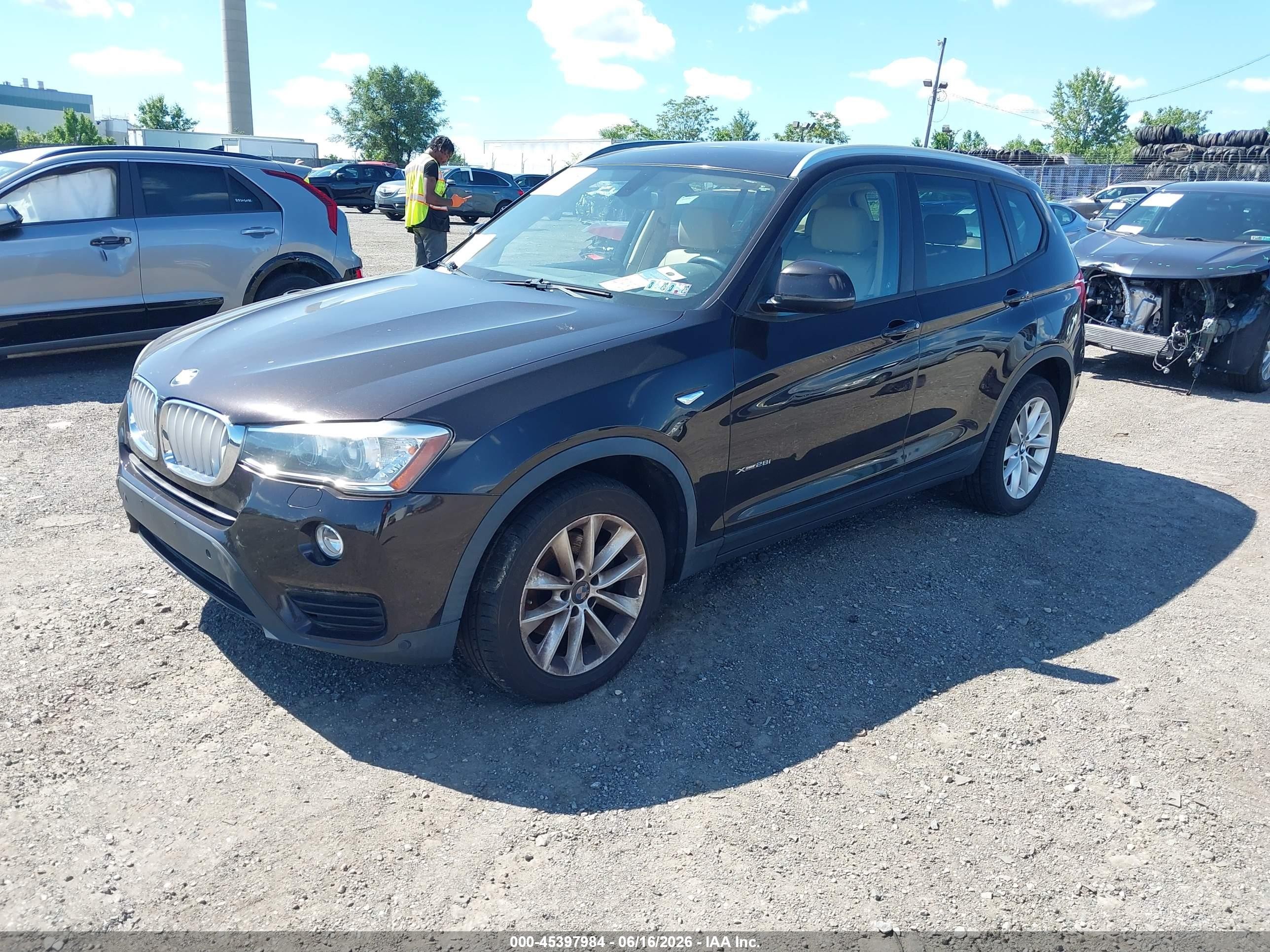 2015 Bmw X3 Xdrive28i Black vin: 5UXWX9C58F0D58703