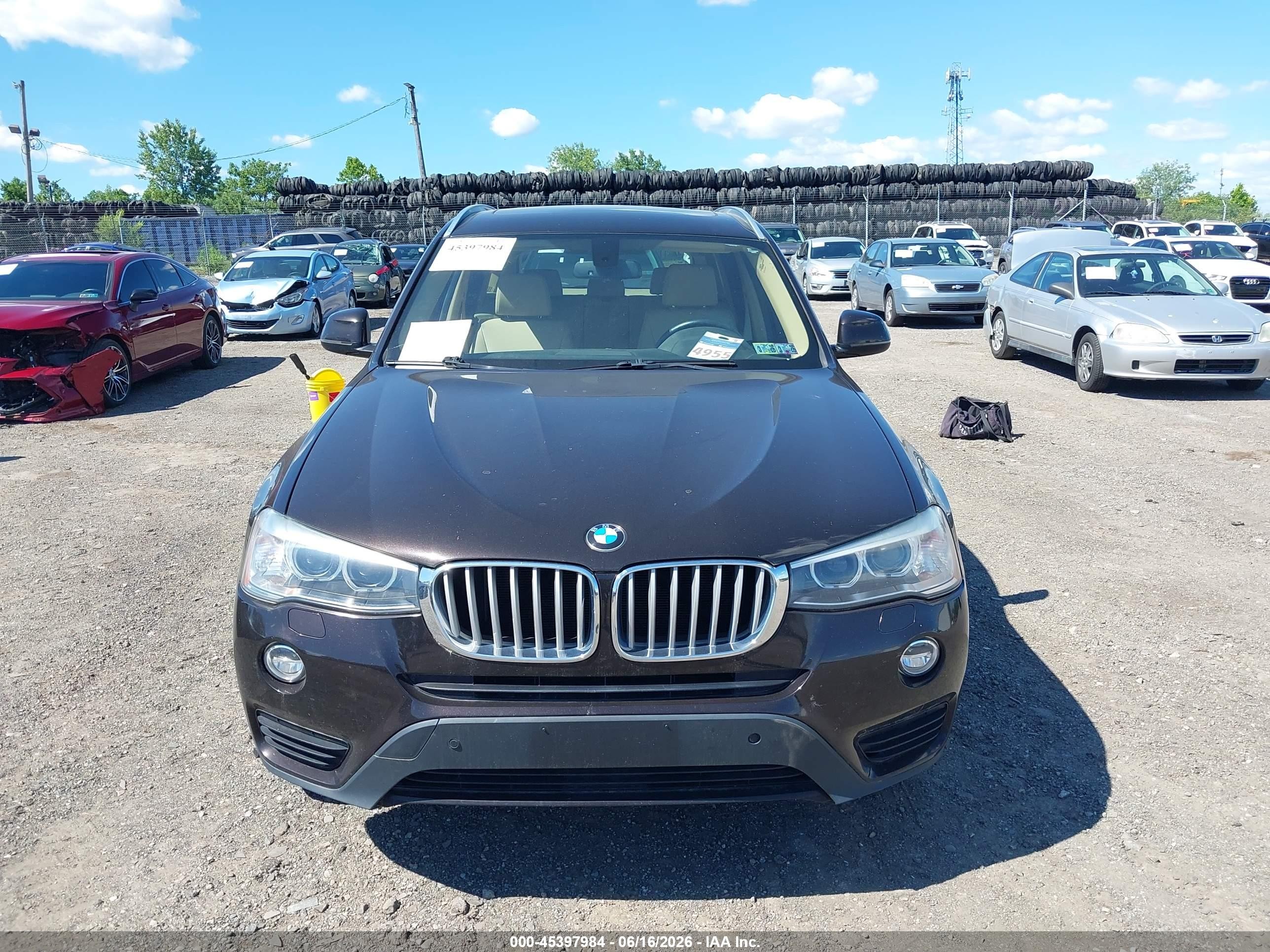 2015 Bmw X3 Xdrive28i Black vin: 5UXWX9C58F0D58703