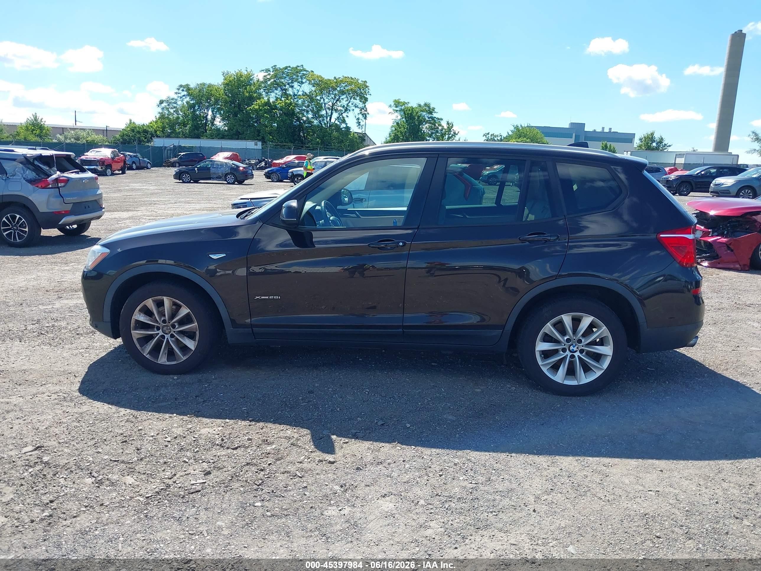 2015 Bmw X3 Xdrive28i Black vin: 5UXWX9C58F0D58703