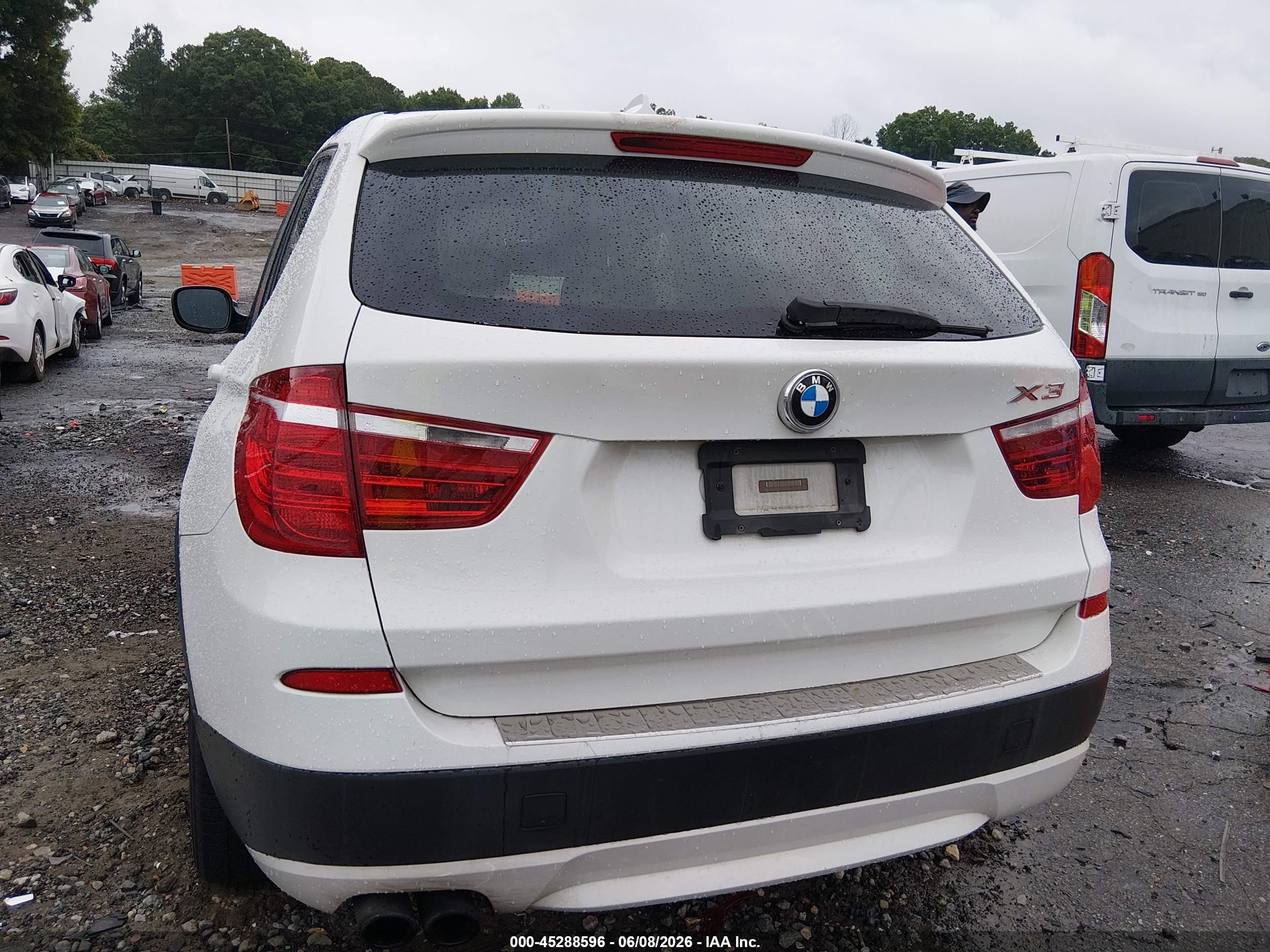 2013 Bmw X3 Xdrive28i White vin: 5UXWX9C59D0A11037